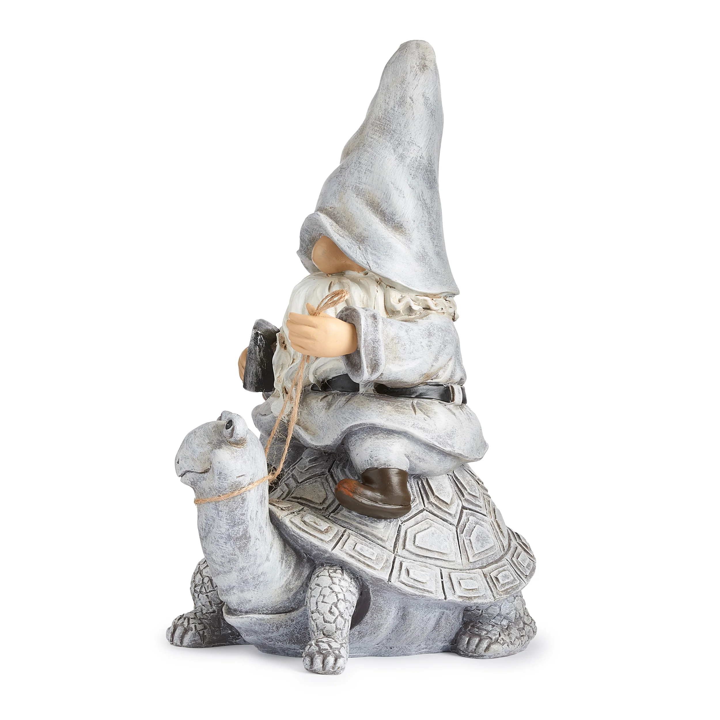 Gnome Riding Turtle Statue - Image 3