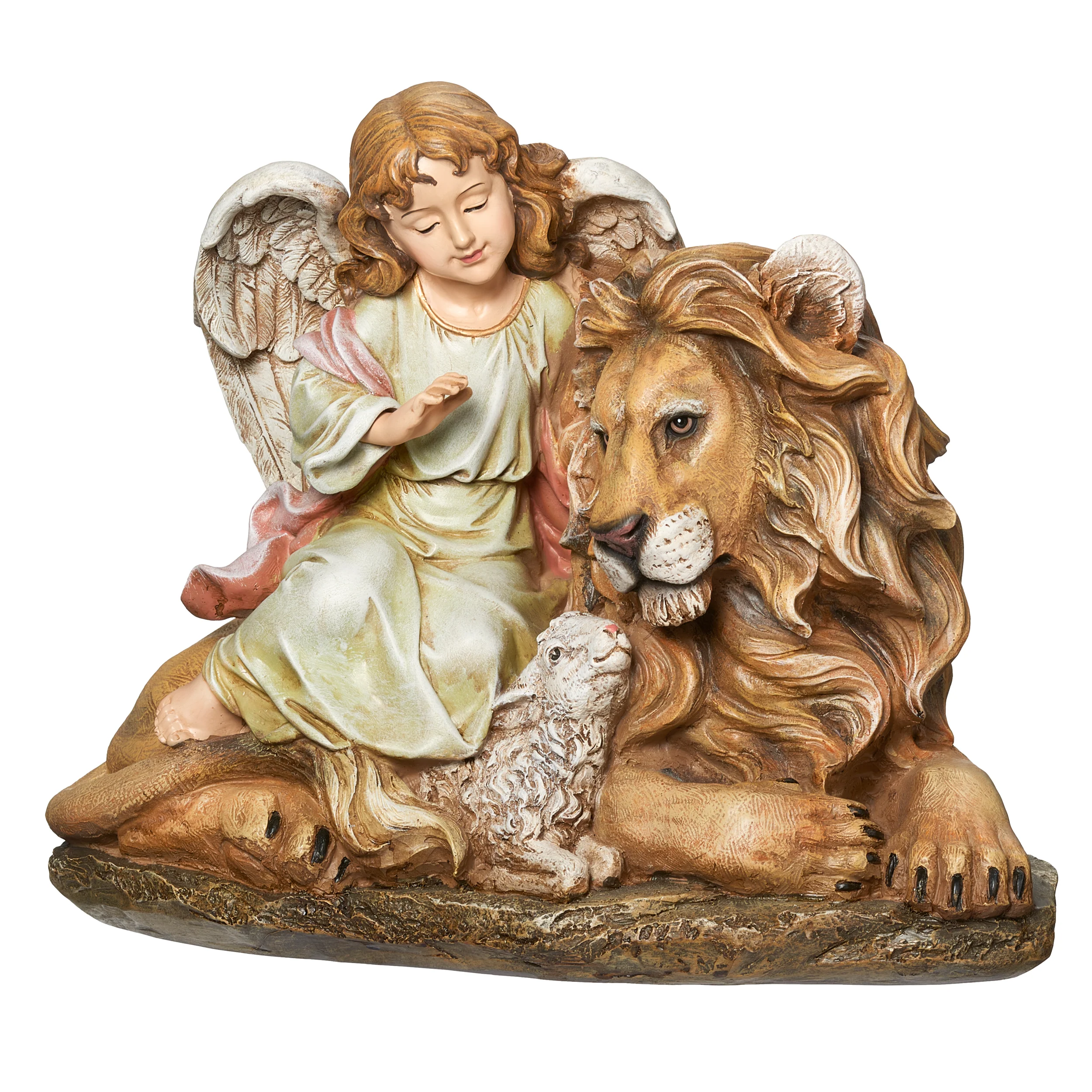 Joseph's Studio Lion & Lamb with Angel Figure - Renaissance Collection - Image 4