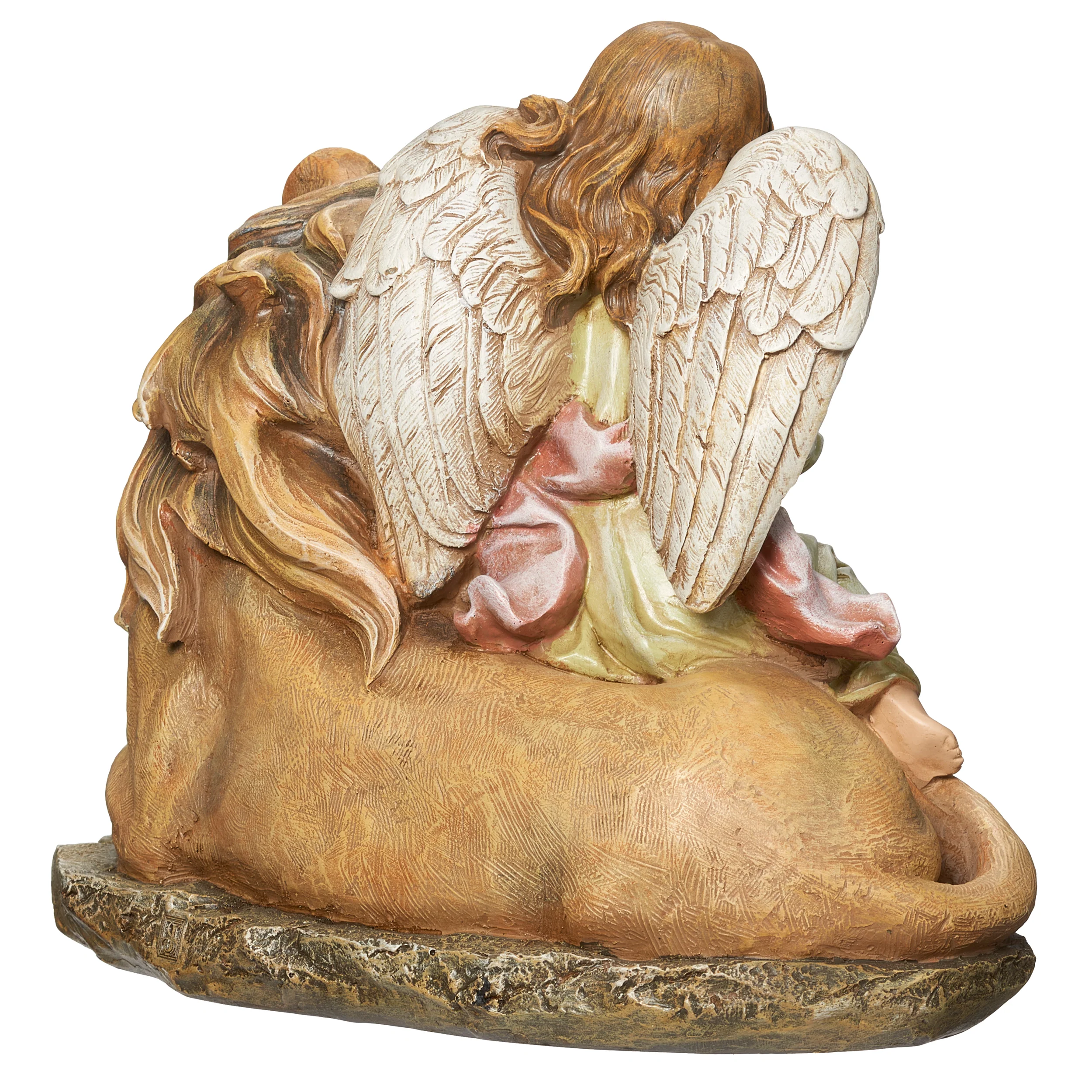 Joseph's Studio Lion & Lamb with Angel Figure - Renaissance Collection - Image 5