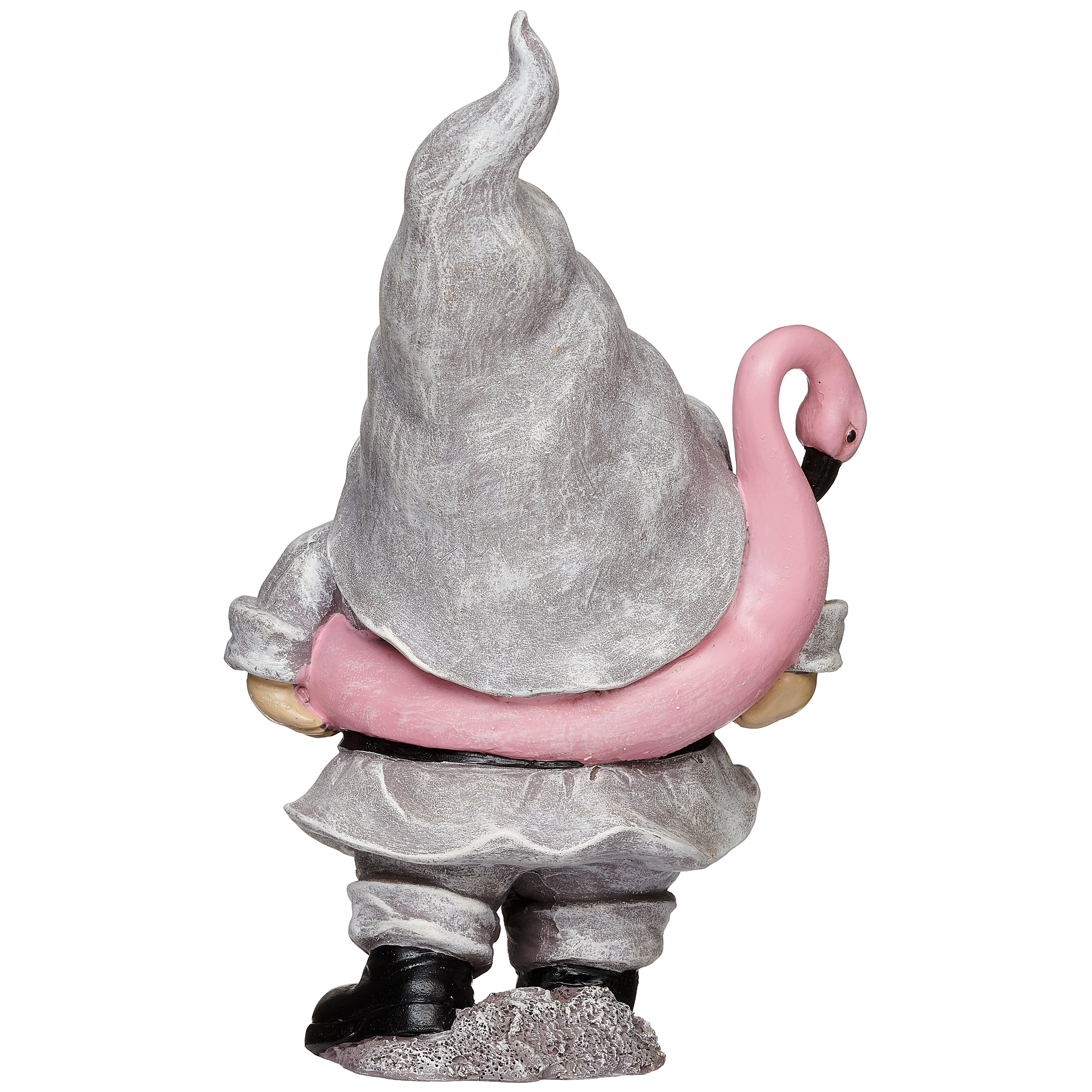 Summer Gnome with Flamingo Floaty Garden Statue - Image 3