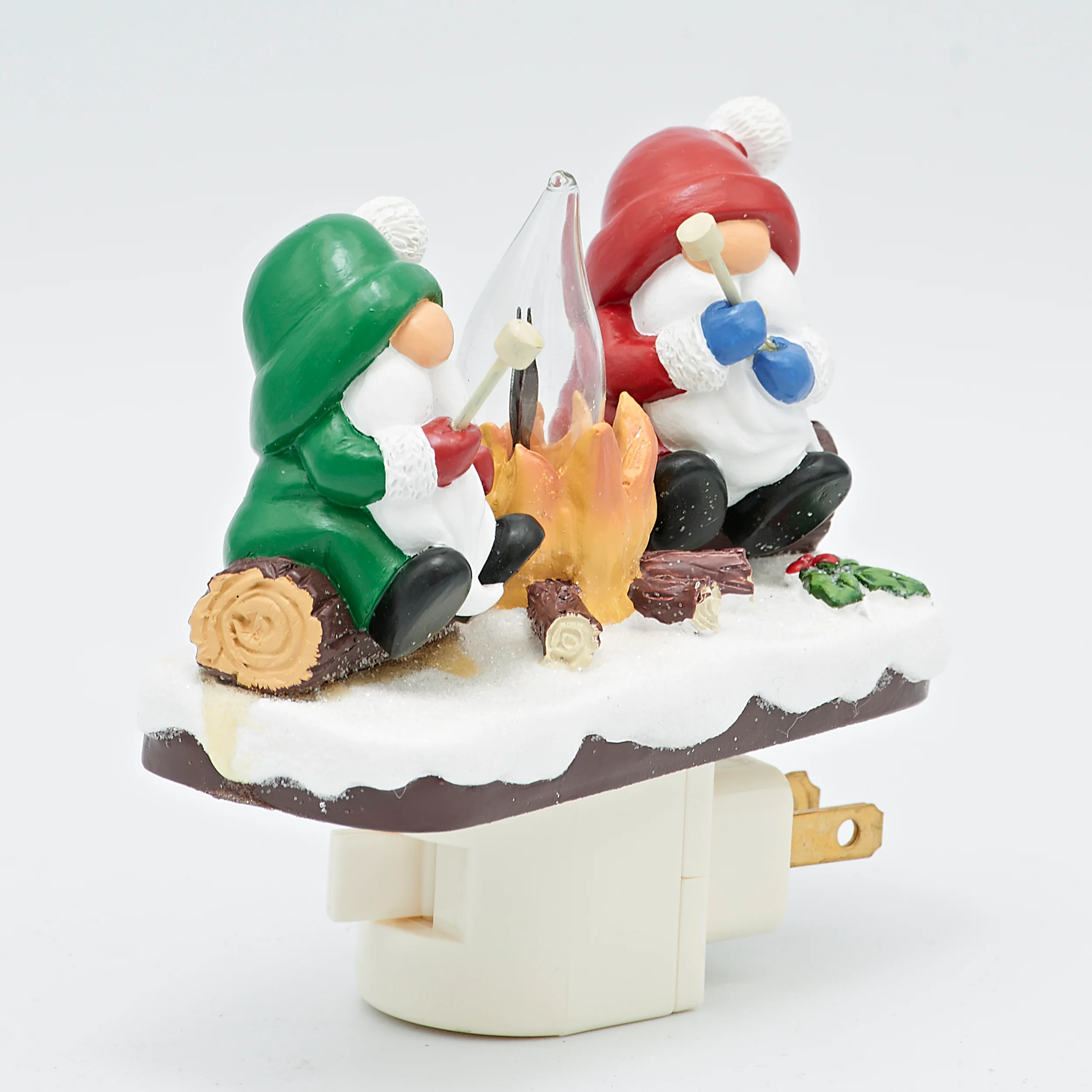 Roman Lights Flickering Flame Gnomes Roasting Marshmallows Night-Light - Image 2