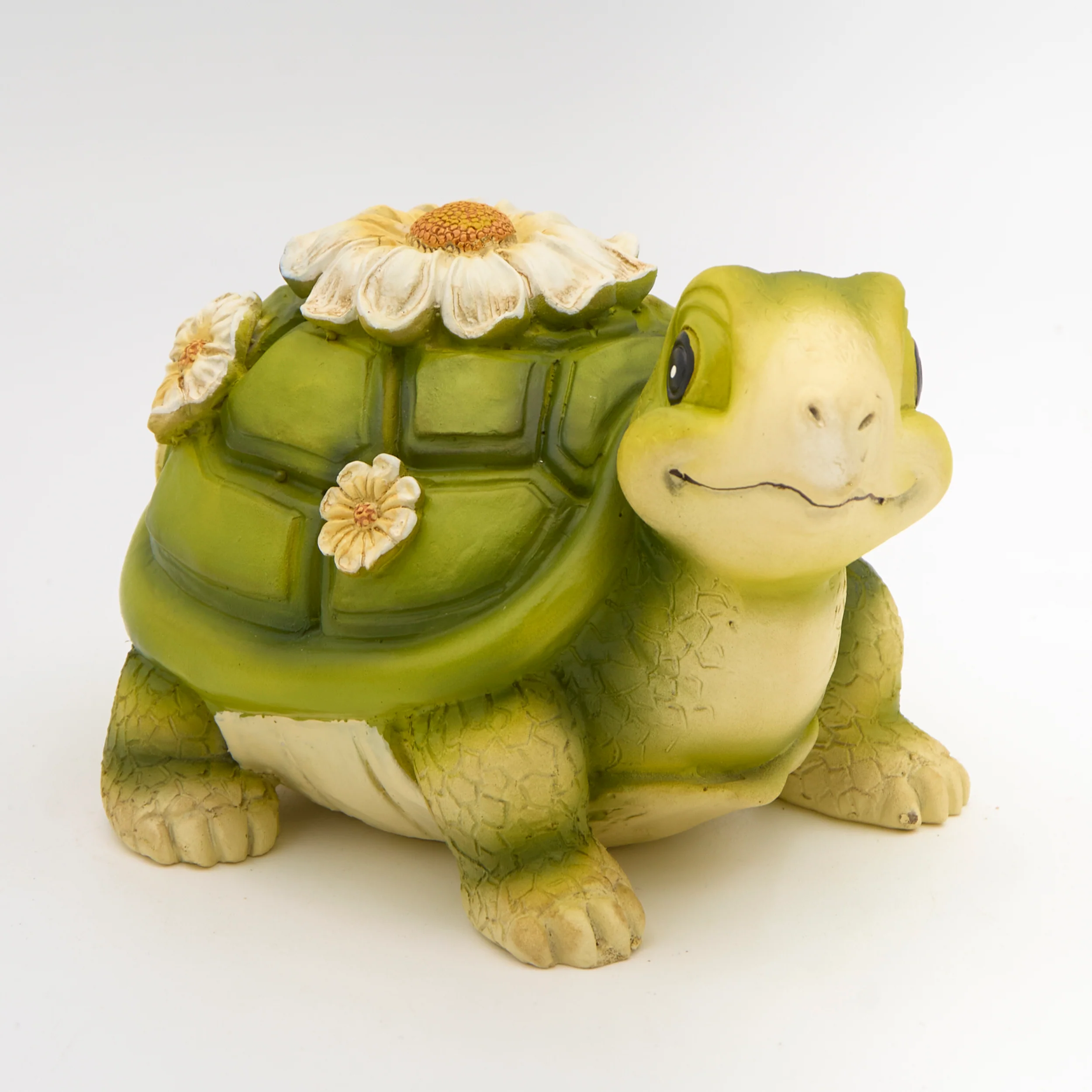 Smiling Turtle with Daisy Garden Statue - Image 2