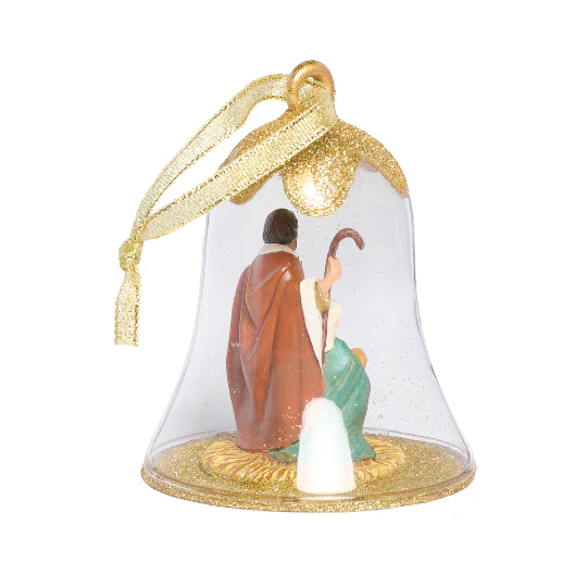 Fontanini Holy Family Glass Bell Ornament - Image 3