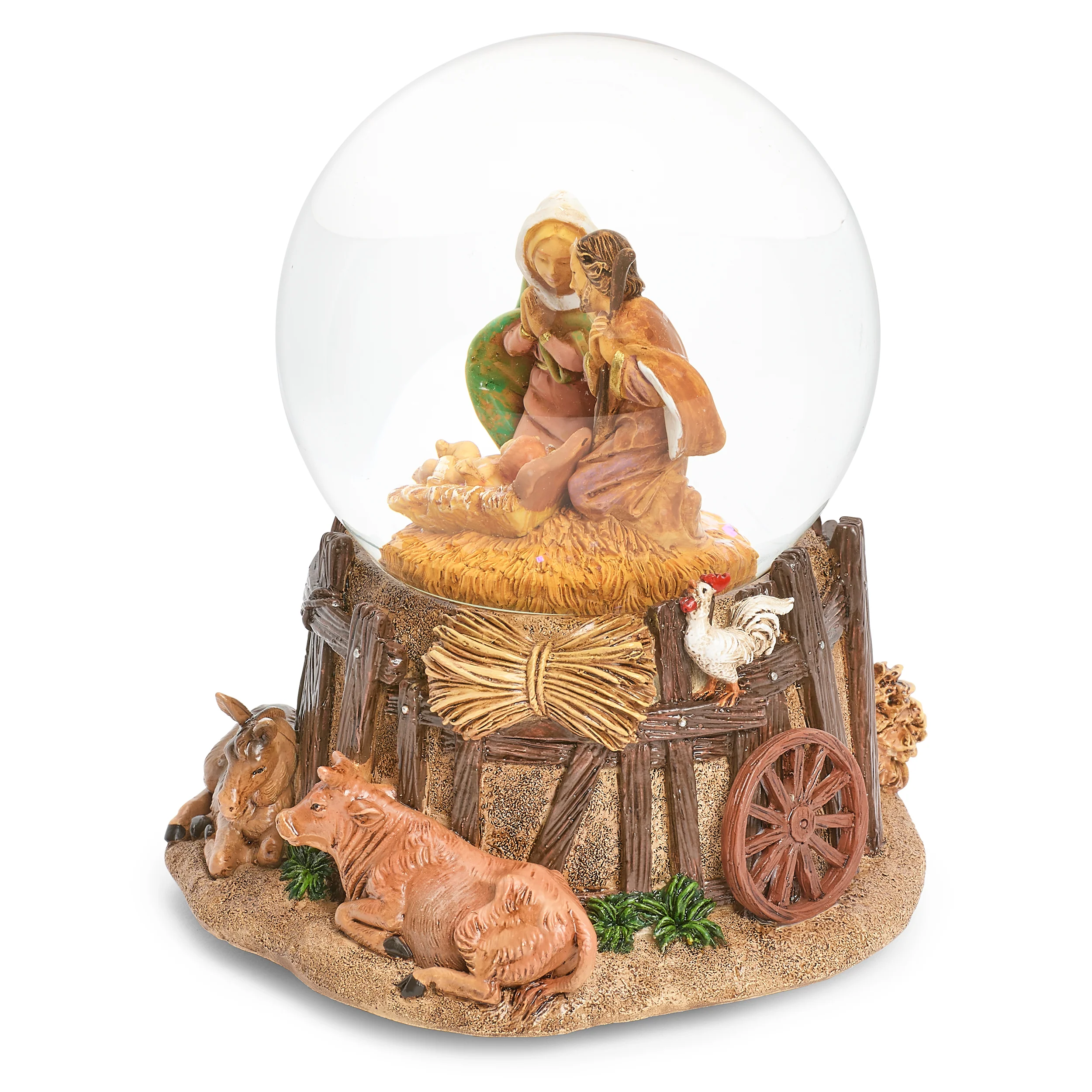 Fontanini Holy Family Stable Musical Glitterdome – "Silent Night" Tune - Image 2