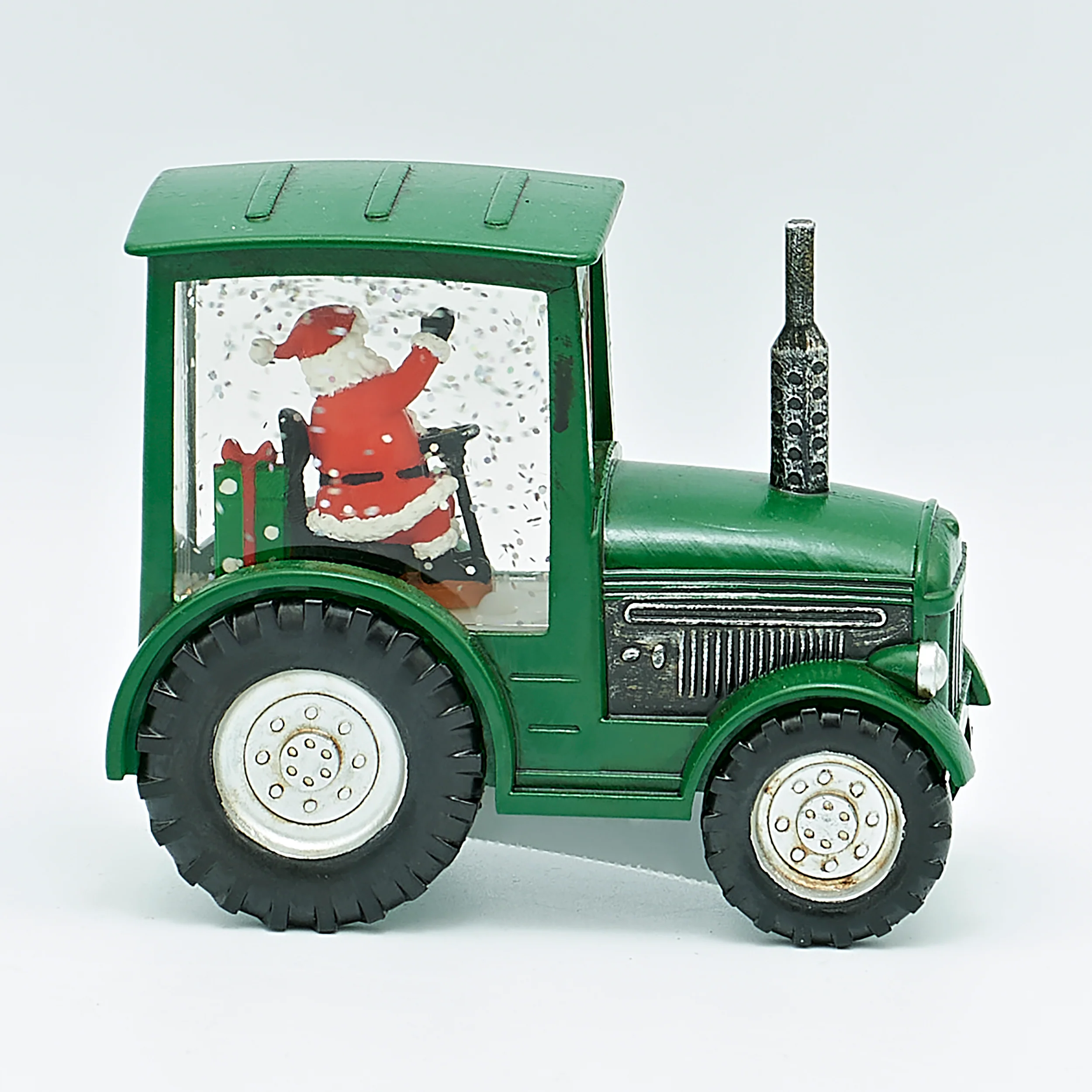 Lighted Green Tractor with Santa – Shimmering Merry Lites - Image 3
