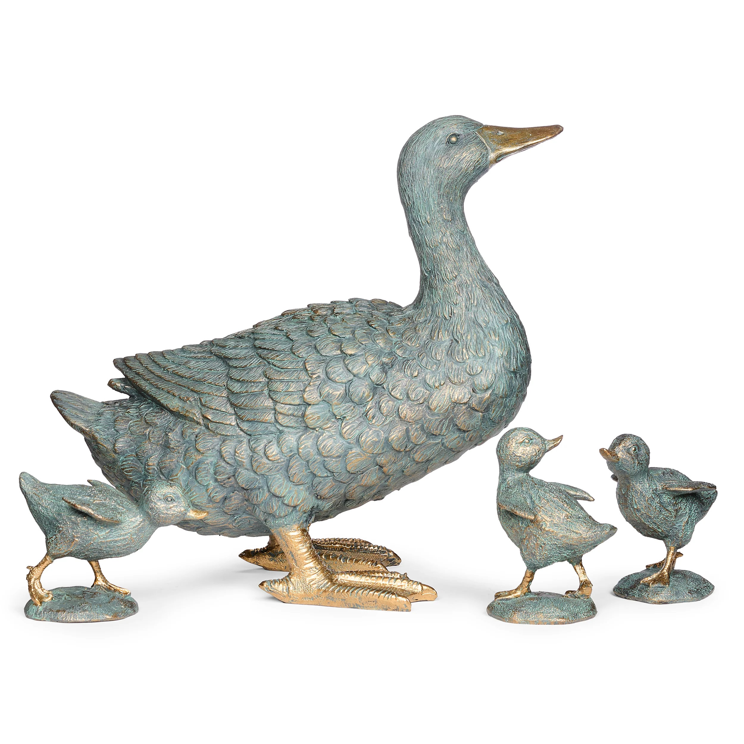 Mother Duck & Ducklings Garden Statue Set - Image 2