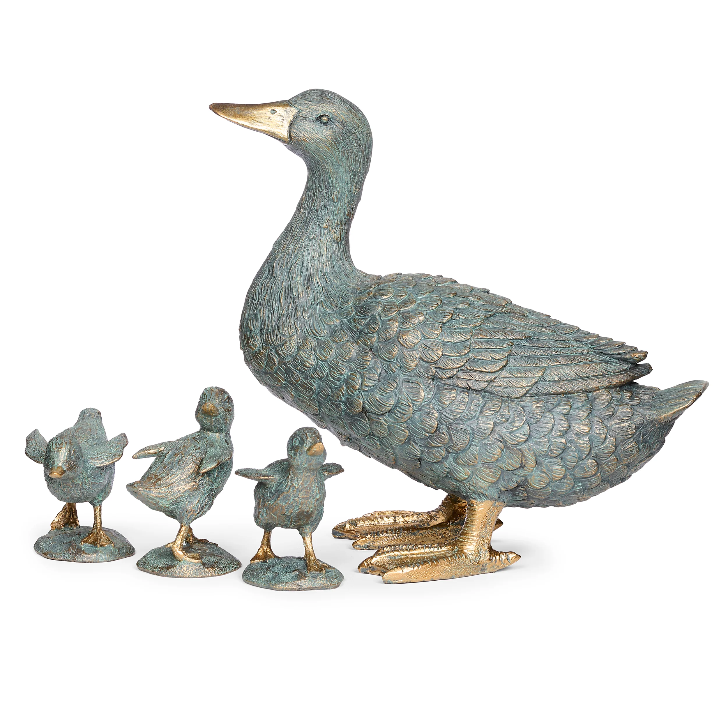 Mother Duck & Ducklings Garden Statue Set - Image 3