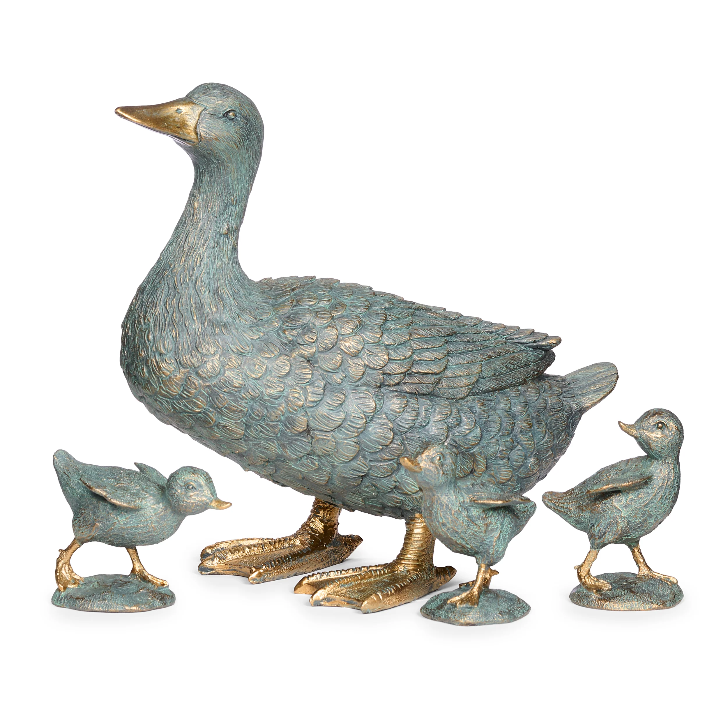 Mother Duck & Ducklings Garden Statue Set - Image 4