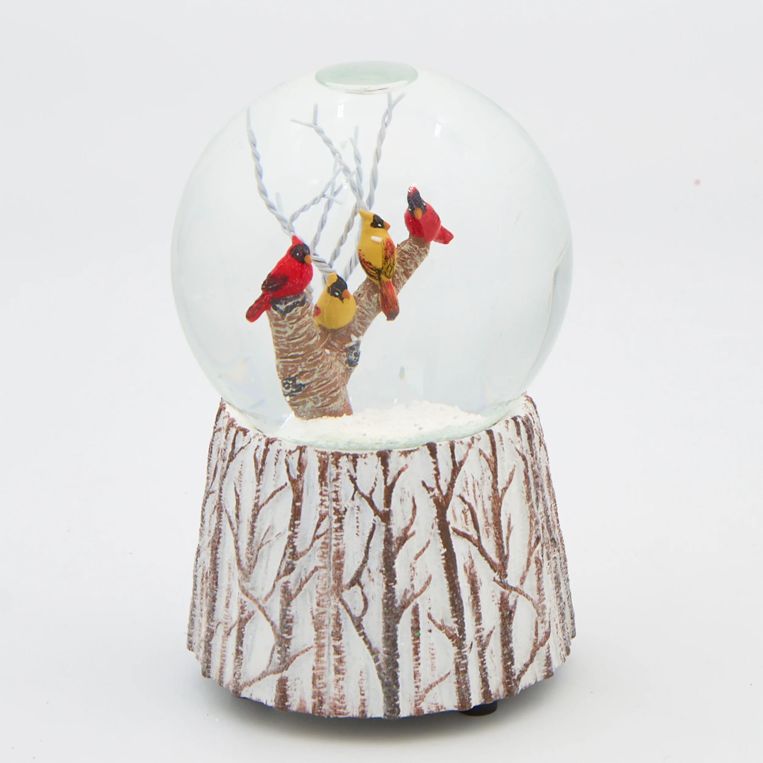 Glitterdome Musical Cardinals on Branch – "We Wish You a Merry Christmas" Tune - Image 3