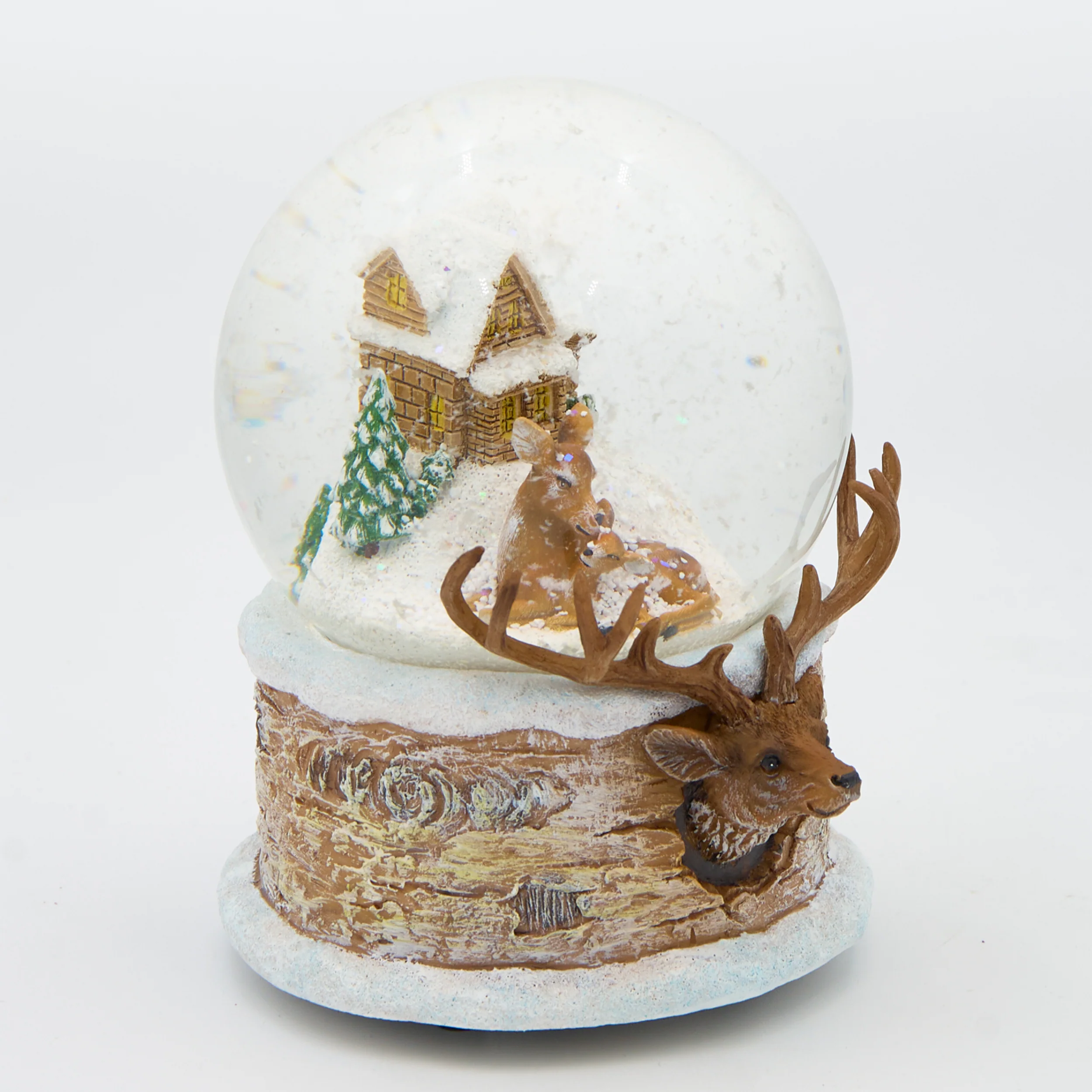 Glitterdome Musical Family Deer with Deer Head Base – "Have Yourself a Merry Little Christmas" Tune - Image 2