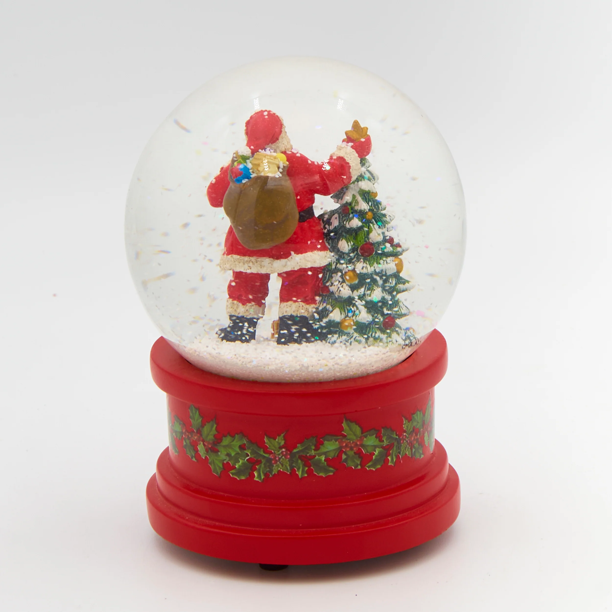 Glitterdome Musical Santa With Tree – "Here Comes Santa Claus" Tune - Image 2