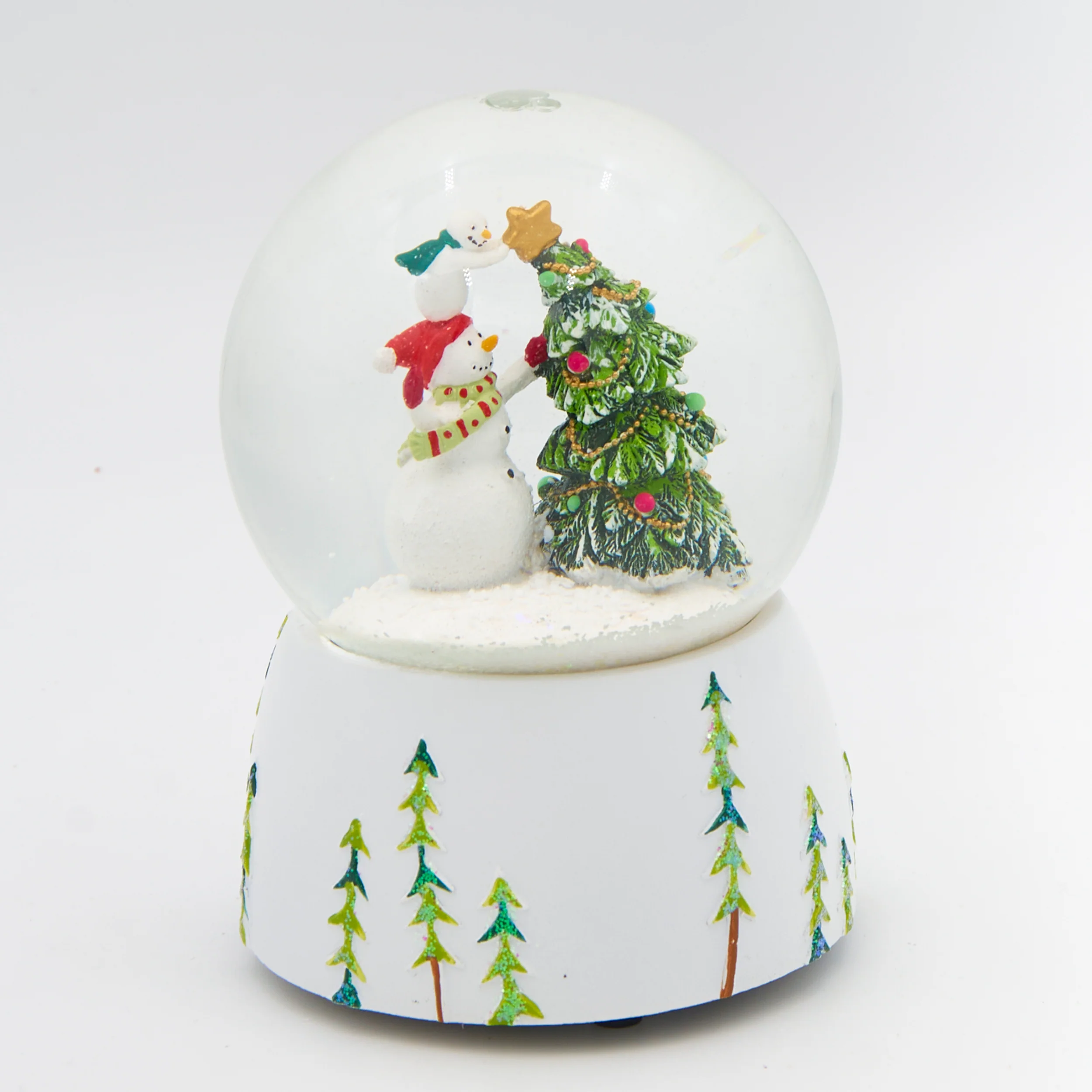 Glitterdome Musical Snowman with Child & Tree – "Holly Jolly Christmas" Tune - Image 2