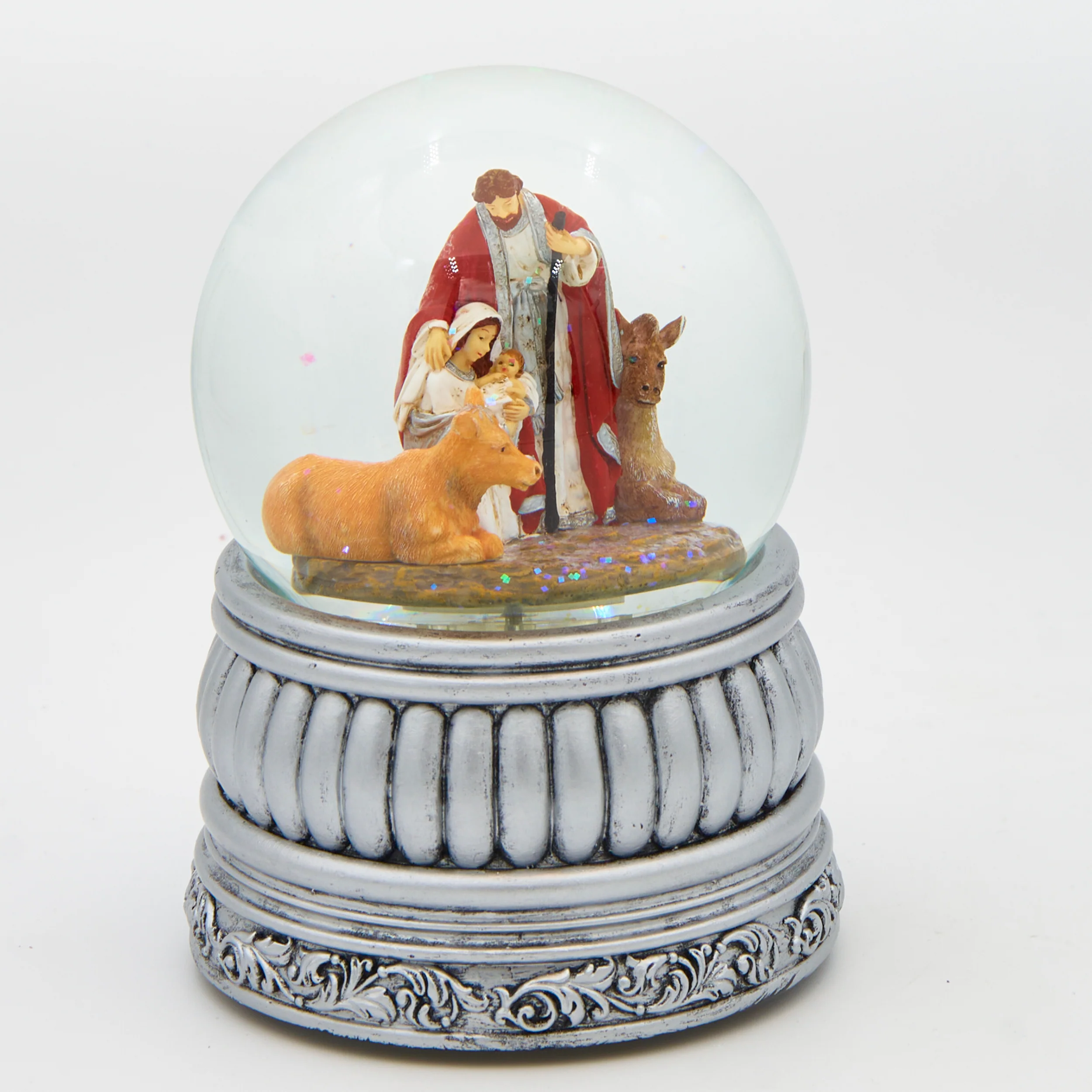 Glitterdome Musical Swirl with Holy Family – "The First Noel" Tune - Image 2