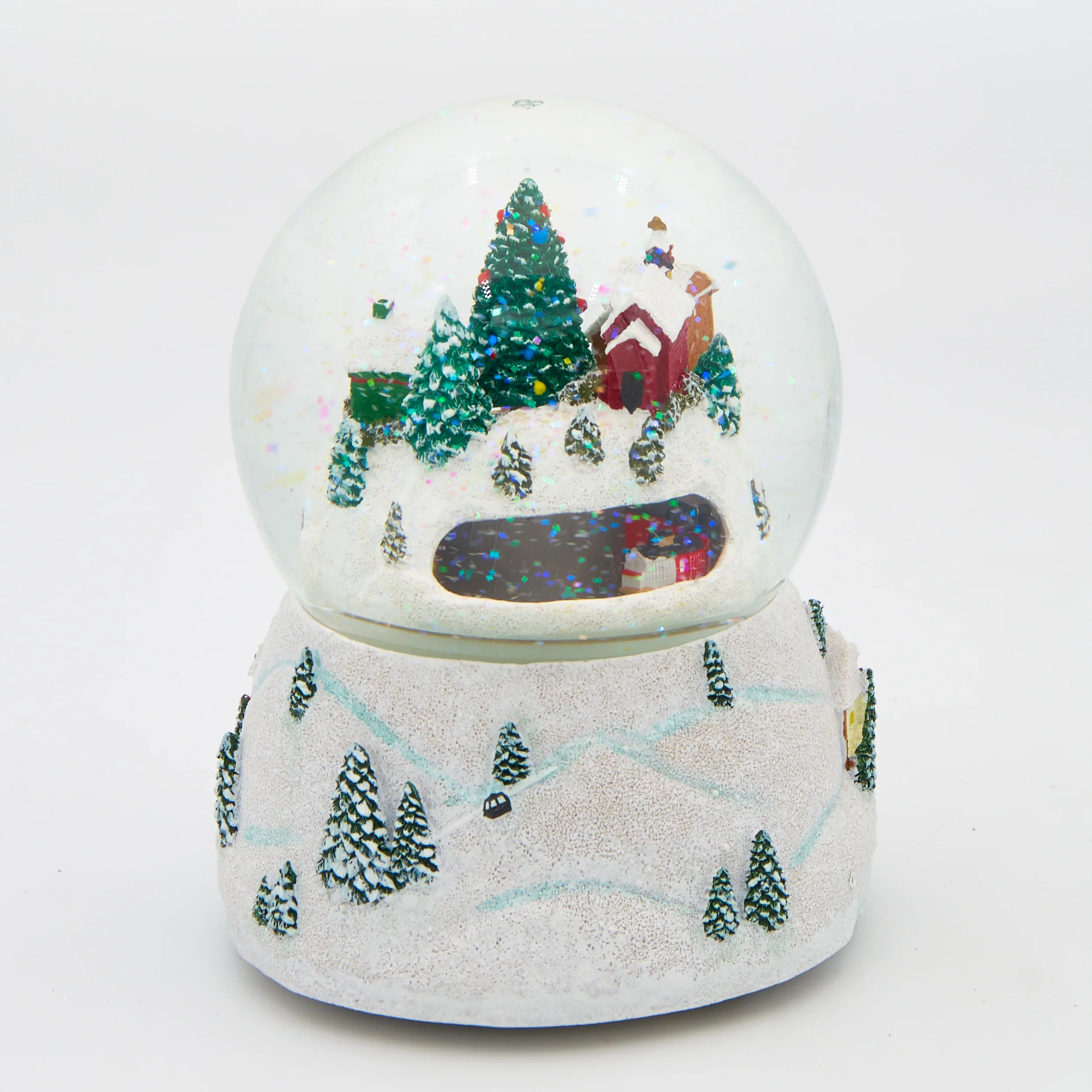 Glitterdome Musical Village with Rotating Train – "We Wish You a Merry Christmas" Tune - Image 3