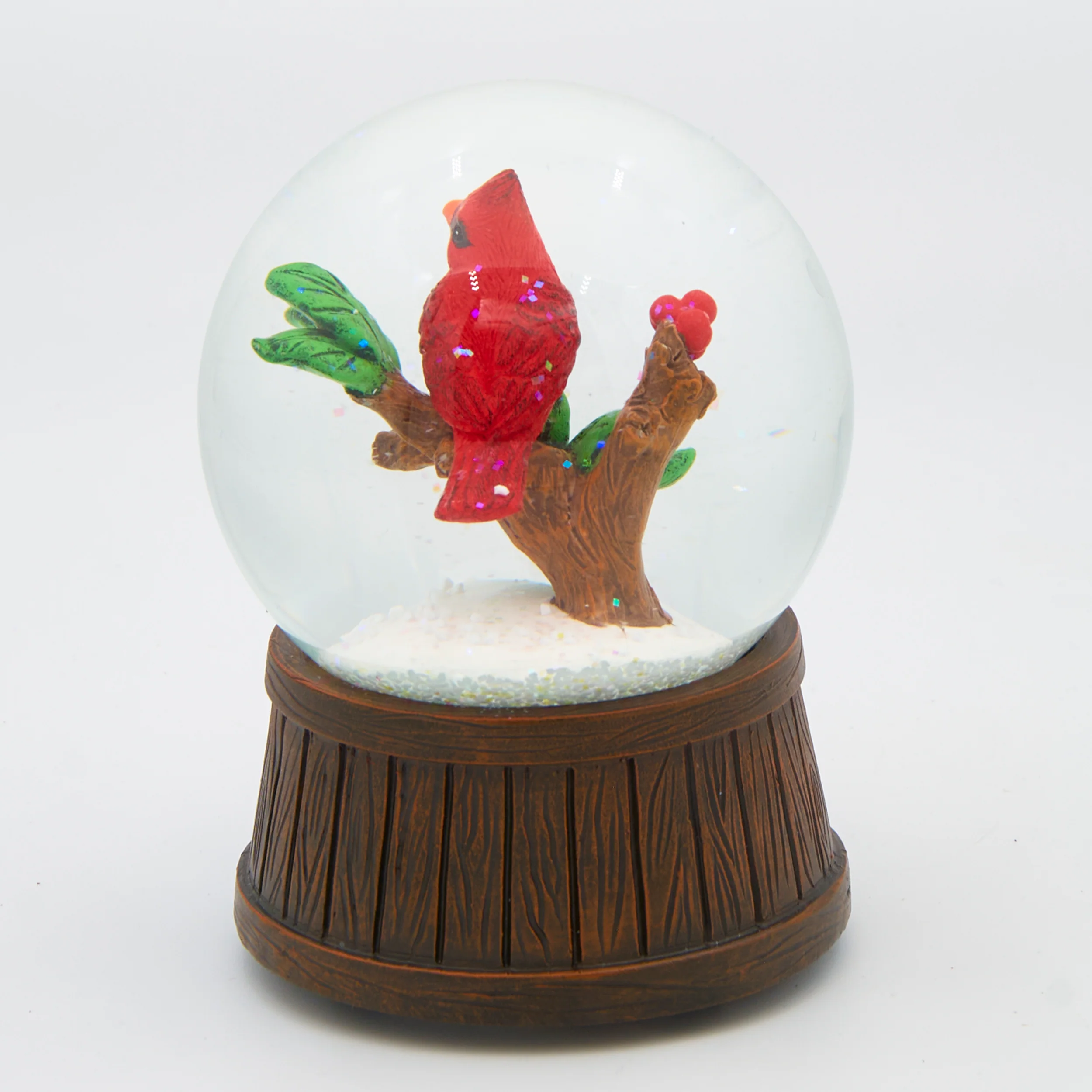 Glitterdome Musical Cardinal with Barrel Base – "Joy to the World" Tune - Image 3