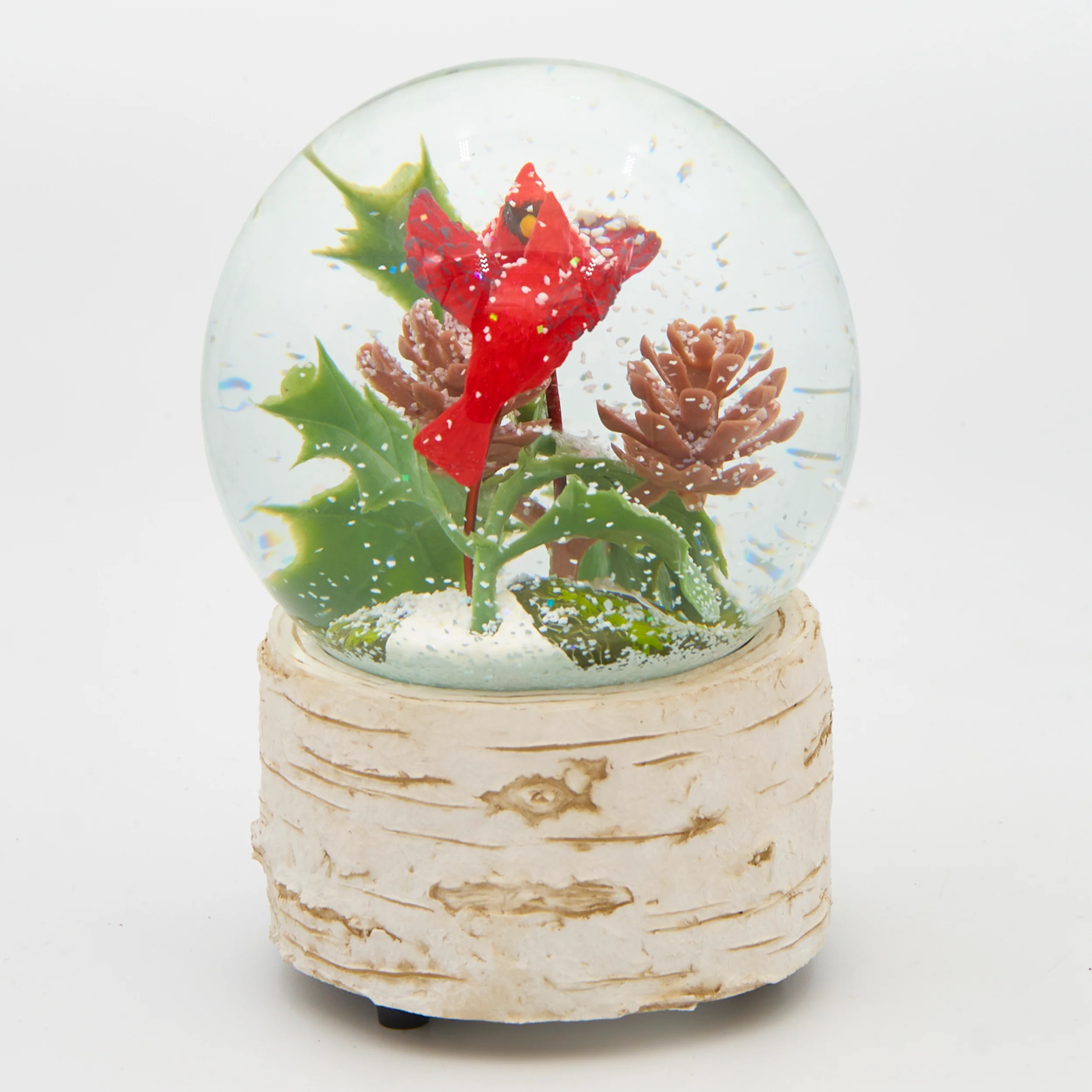 Glitterdome Musical Two Cardinals on Branch – "Let It Snow" Tune - Image 3