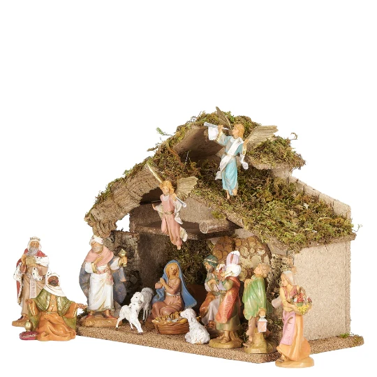 Fontanini 16-PC Nativity Set with Italian Stable - 5" Scale - Image 2