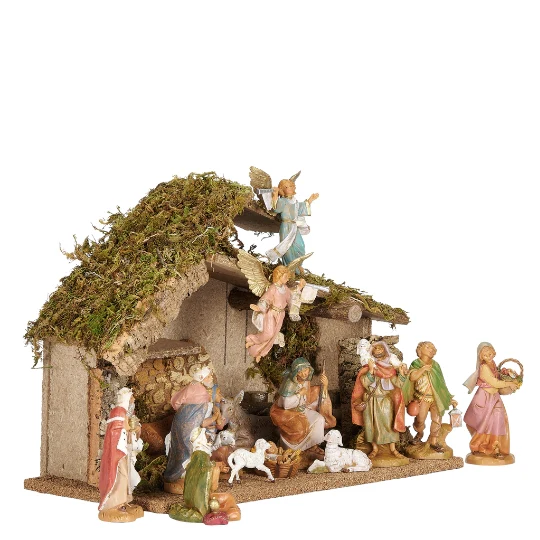 Fontanini 16-PC Nativity Set with Italian Stable - 5" Scale - Image 3