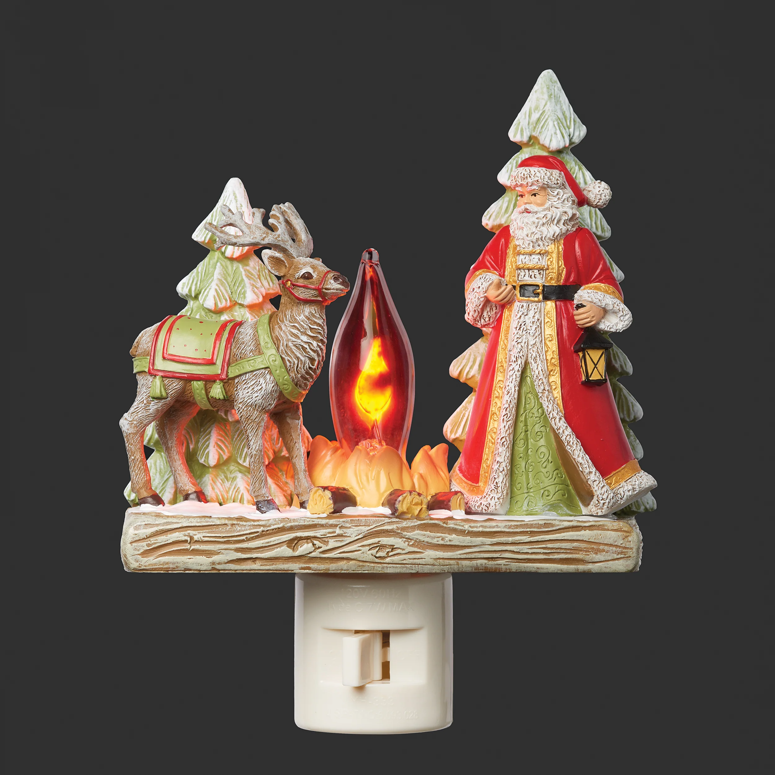Roman Lights Flickering Flame Santa & Reindeer Night-Light