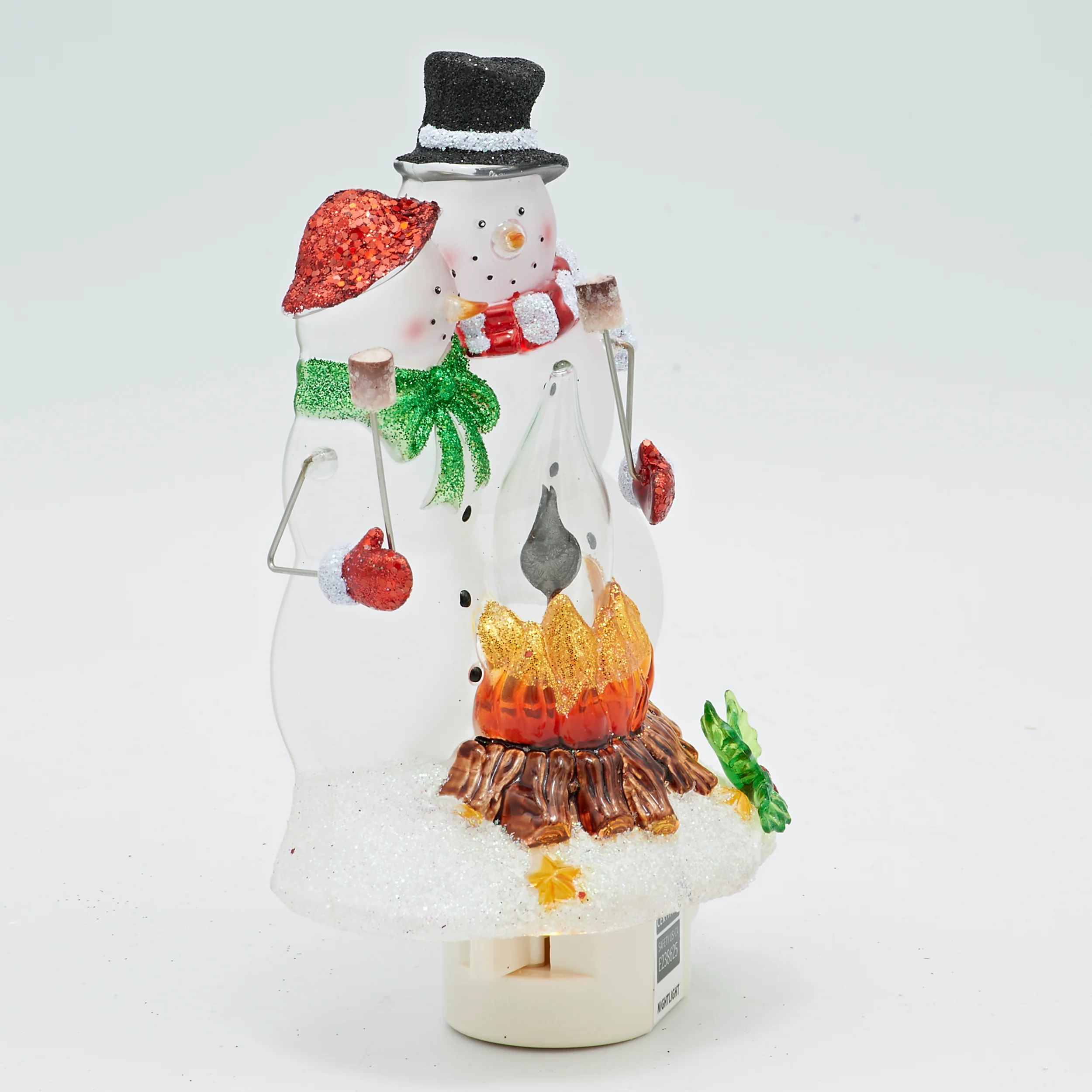 Roman Lights Flickering Flame Snowmen by the Campfire Night-Light - Image 2