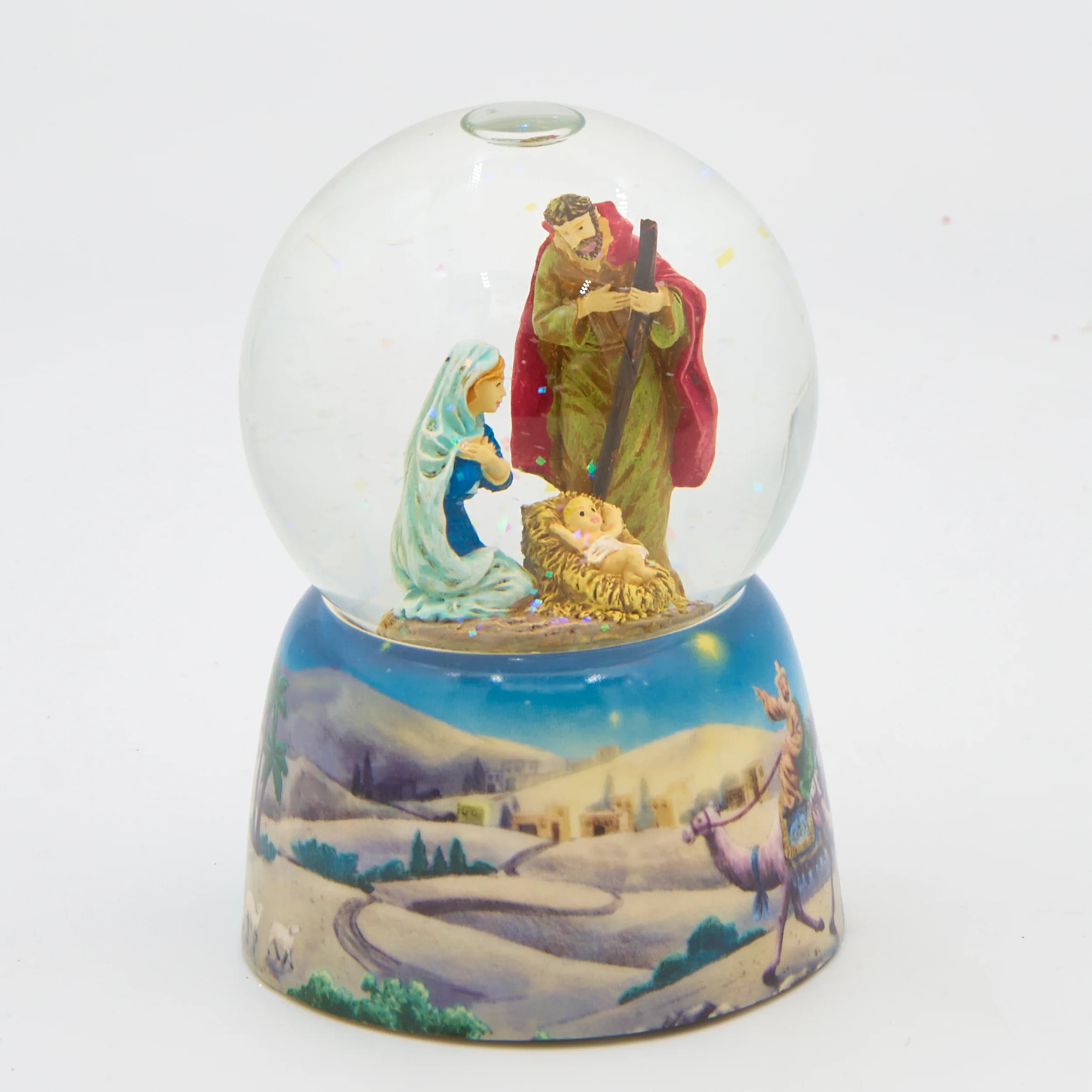 Glitterdome Musical Holy Family Nativity Scene - "Silent Night" Tune - Image 2