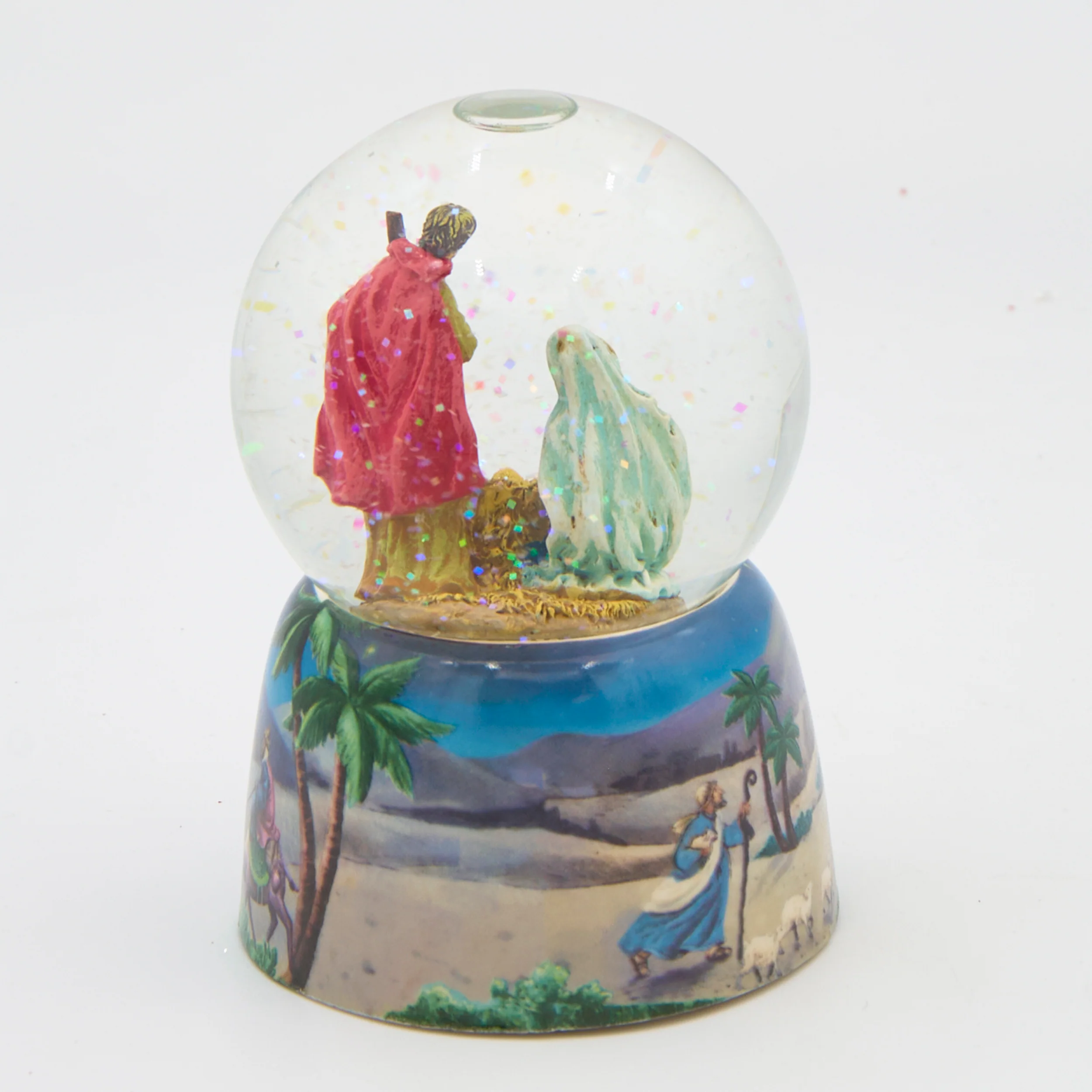 Glitterdome Musical Holy Family Nativity Scene - "Silent Night" Tune - Image 3