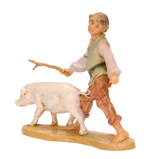 Fontanini Clement the Boy with Pig - 5" Scale - Image 2
