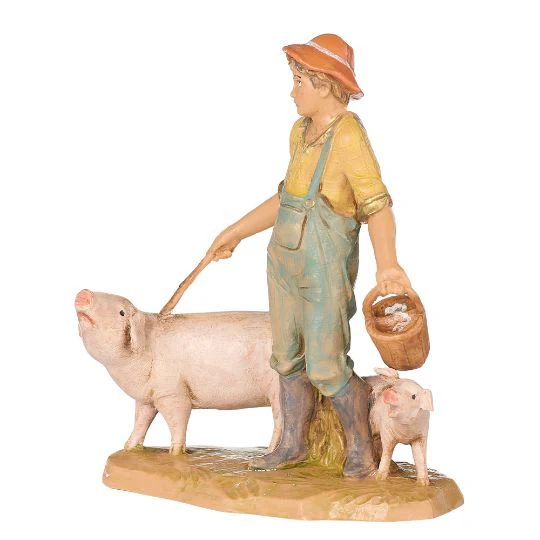 Fontanini Jedediah the Pig Farmer - 5" Scale - Image 2