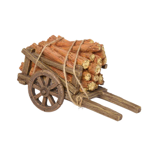Fontanini Wood Log Cart - 5" Scale - Image 2