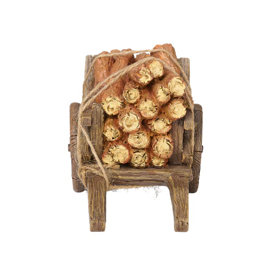 Fontanini Wood Log Cart - 5" Scale - Image 3