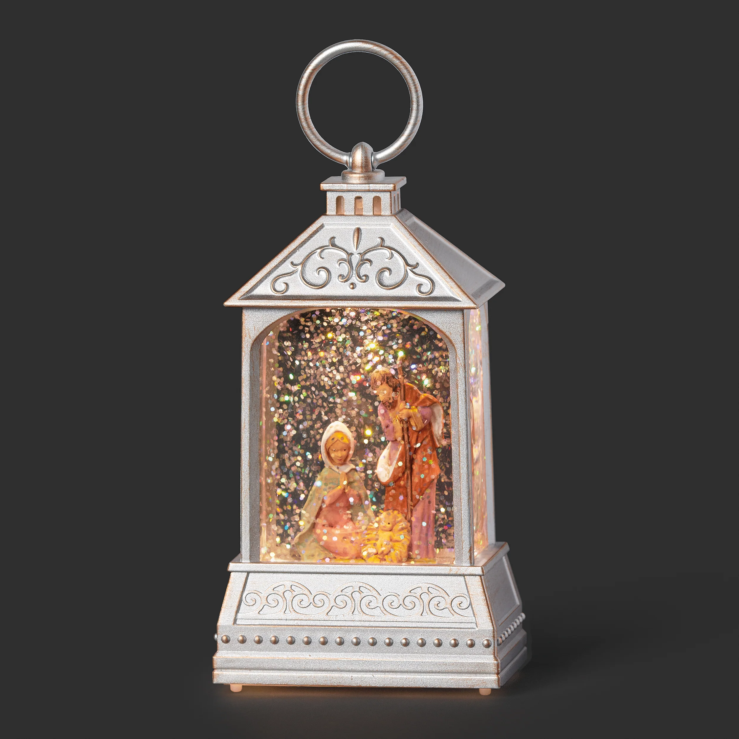 Fontanini Lighted Silver Holy Family - Shimmering Merry Lites