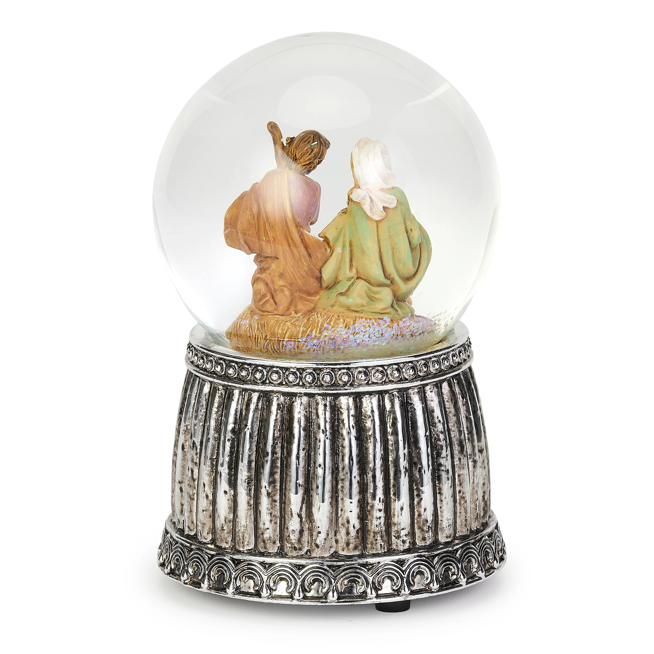 Fontanini Holy Family Silver Musical Glitterdome - "Joy to the World" Tune - Image 4