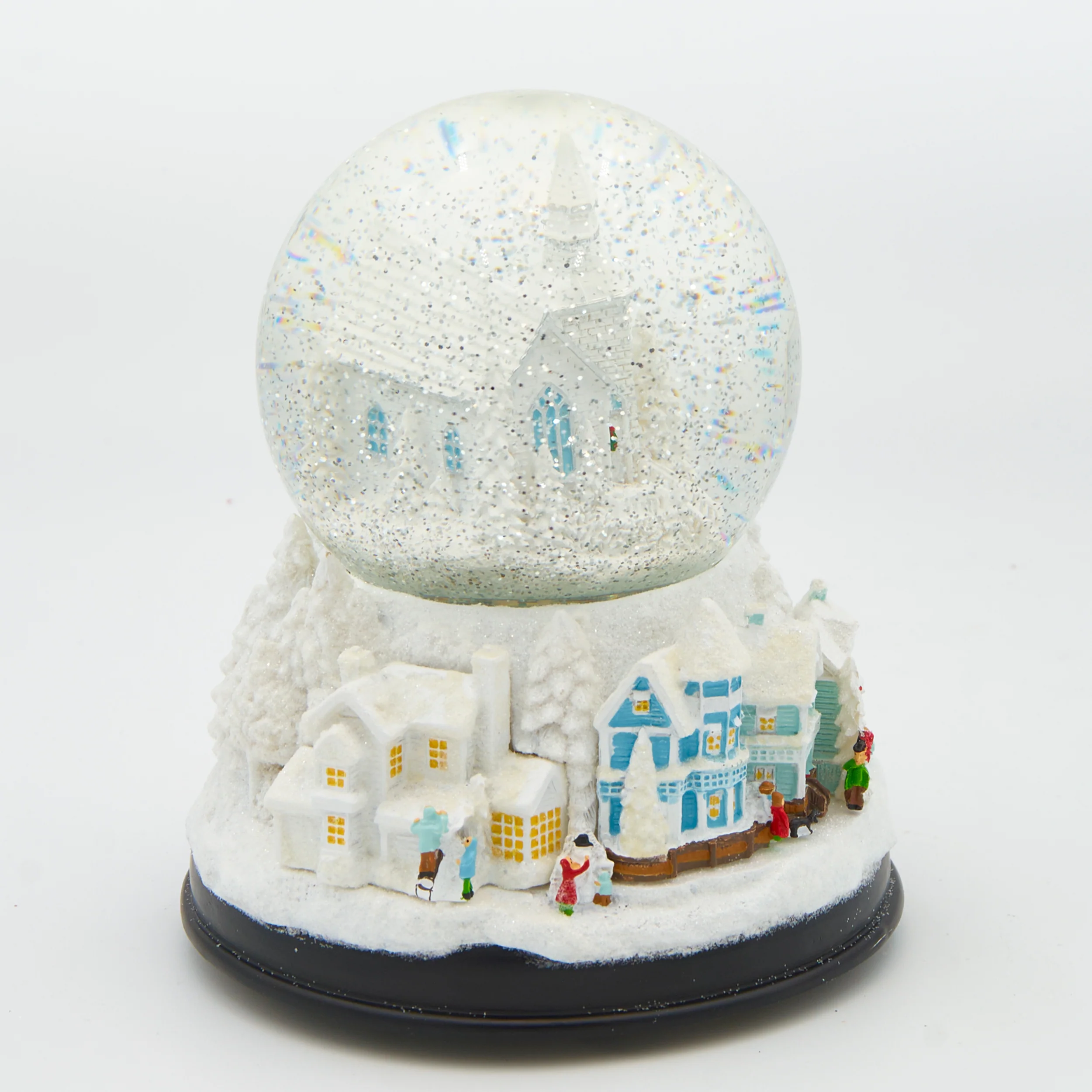 Glitterdome Lighted Musical Swirl White Church – "Silent Night" Tune - Image 2