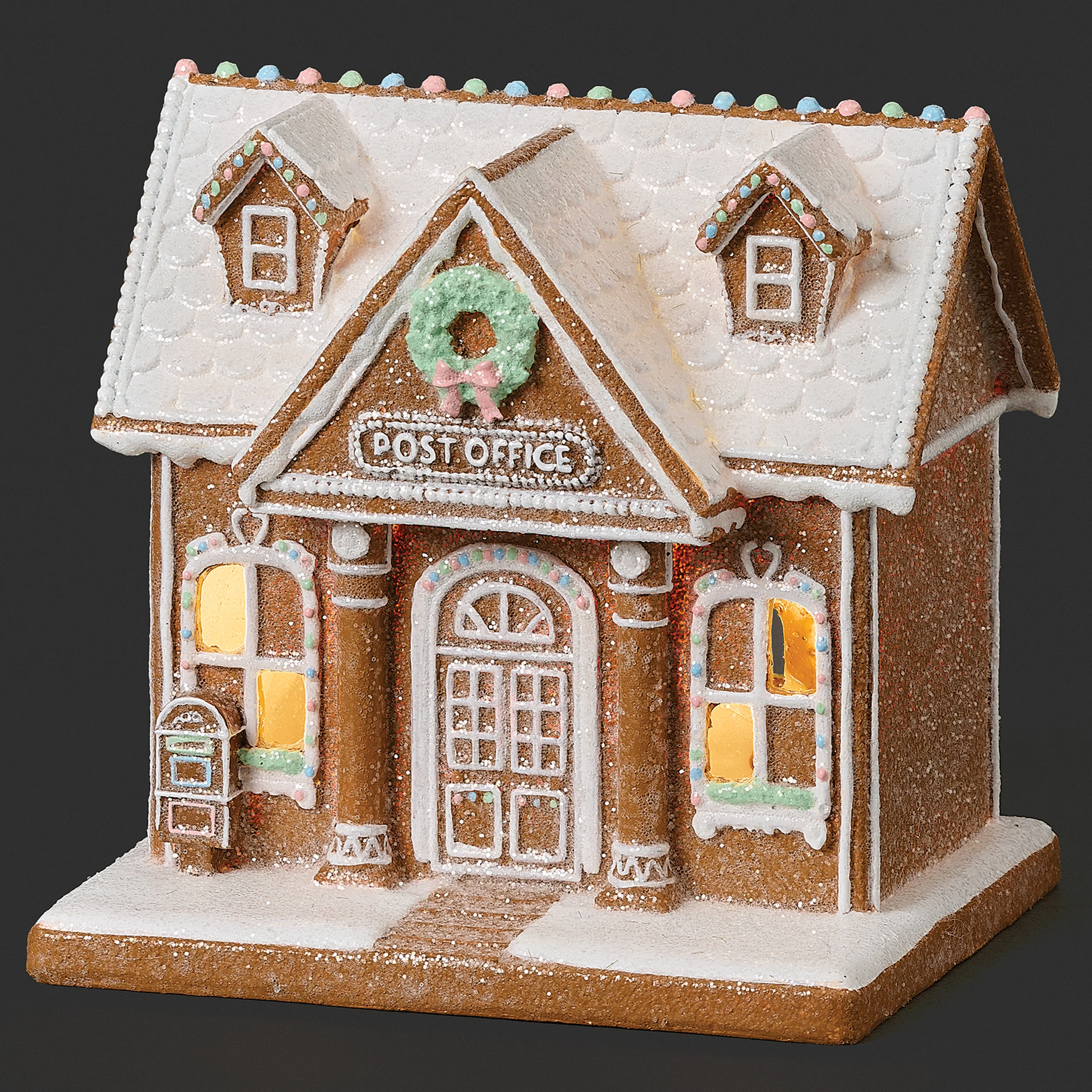 Lighted Gingerbread Post Office