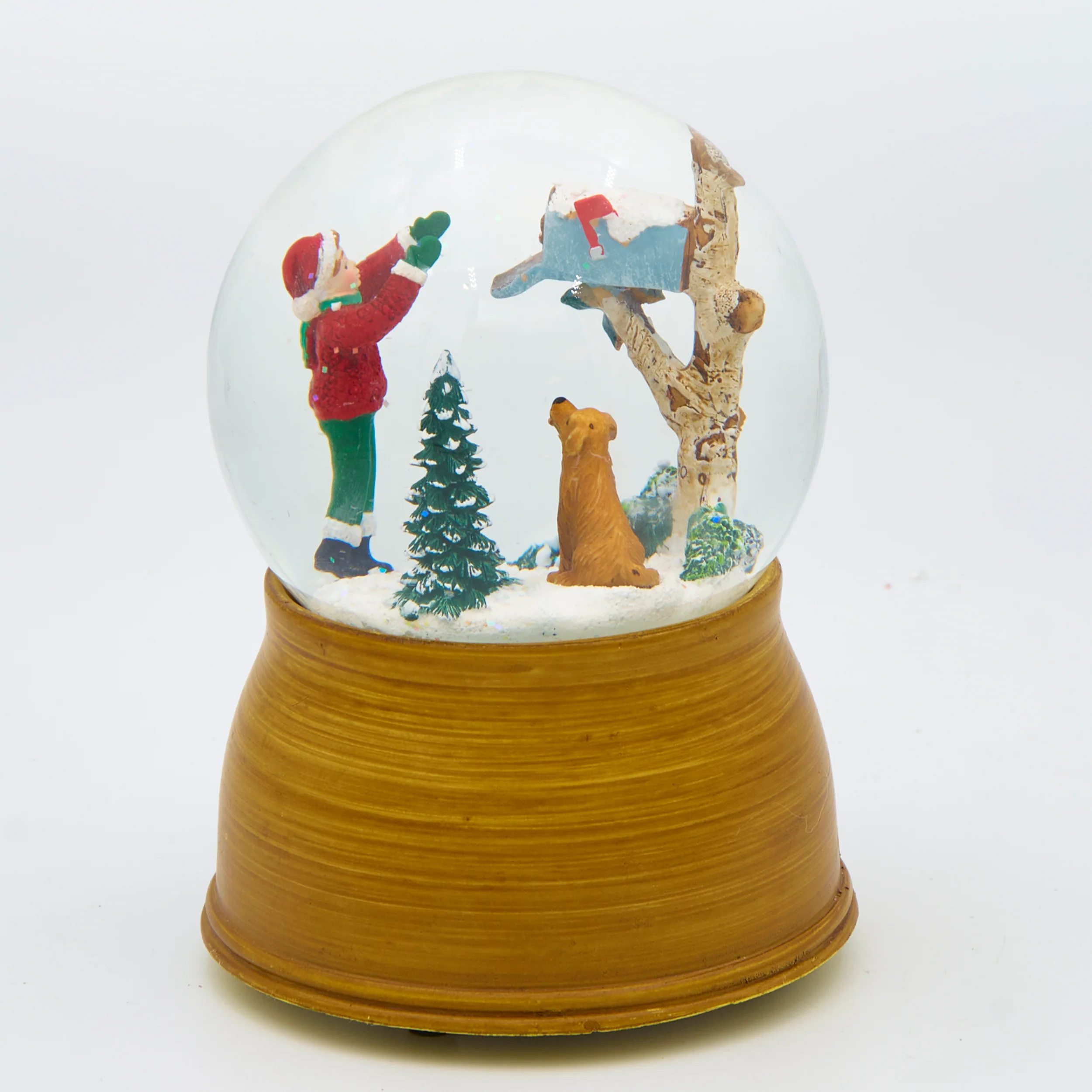 Glitterdome Musical Child & Dog with Mailbox – "Toyland" Tune - Image 3