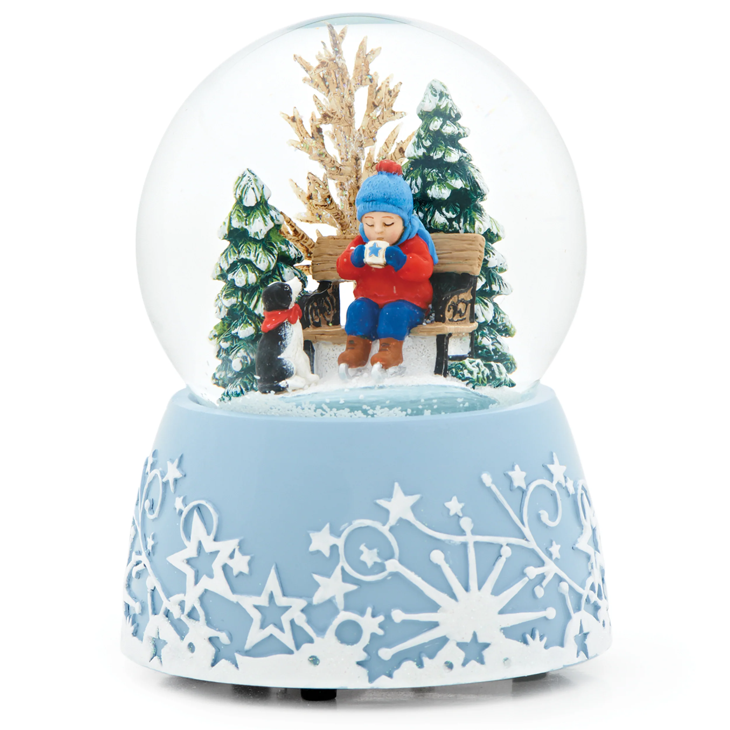 Glitterdome Musical Child Drinking Cocoa – "Jingle Bells" Tune