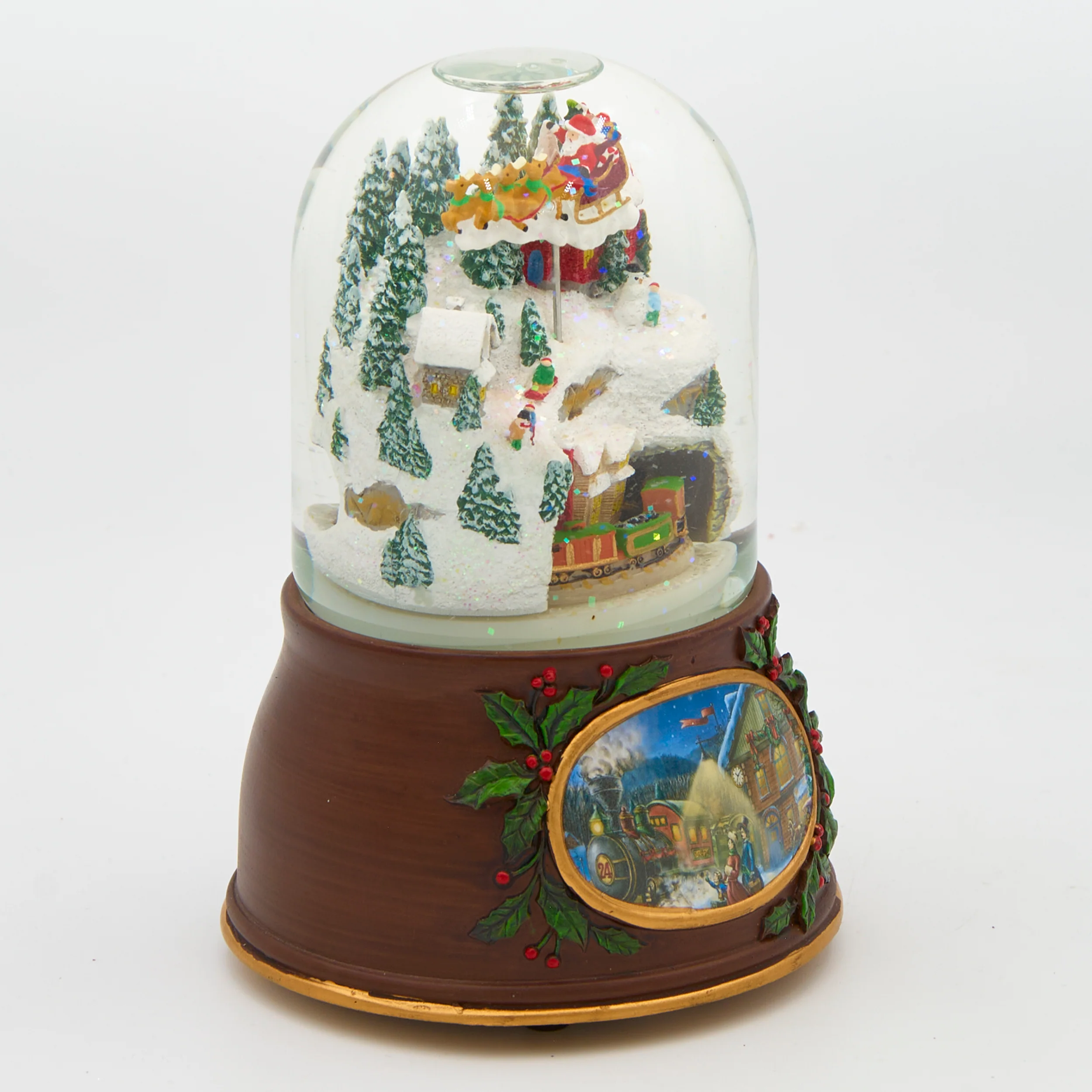 Glitterdome Musical Village & Rotating Train with Santa Bullet – "Up on the House Top" Tune - Image 2