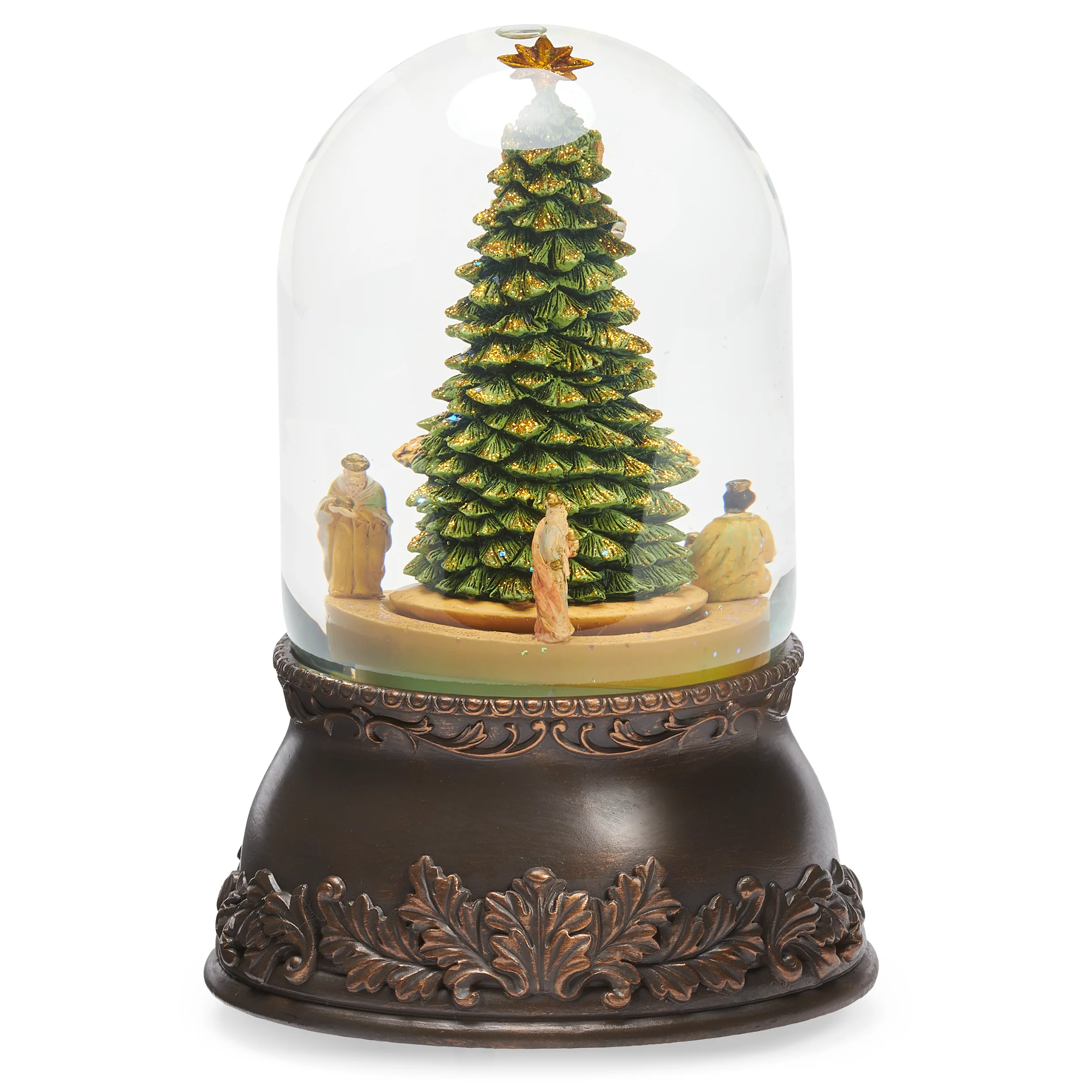 Fontanini Nativity & Tree Rotating Musical Glitterdome - "O Little Town of Bethlehem" Tune - Image 2