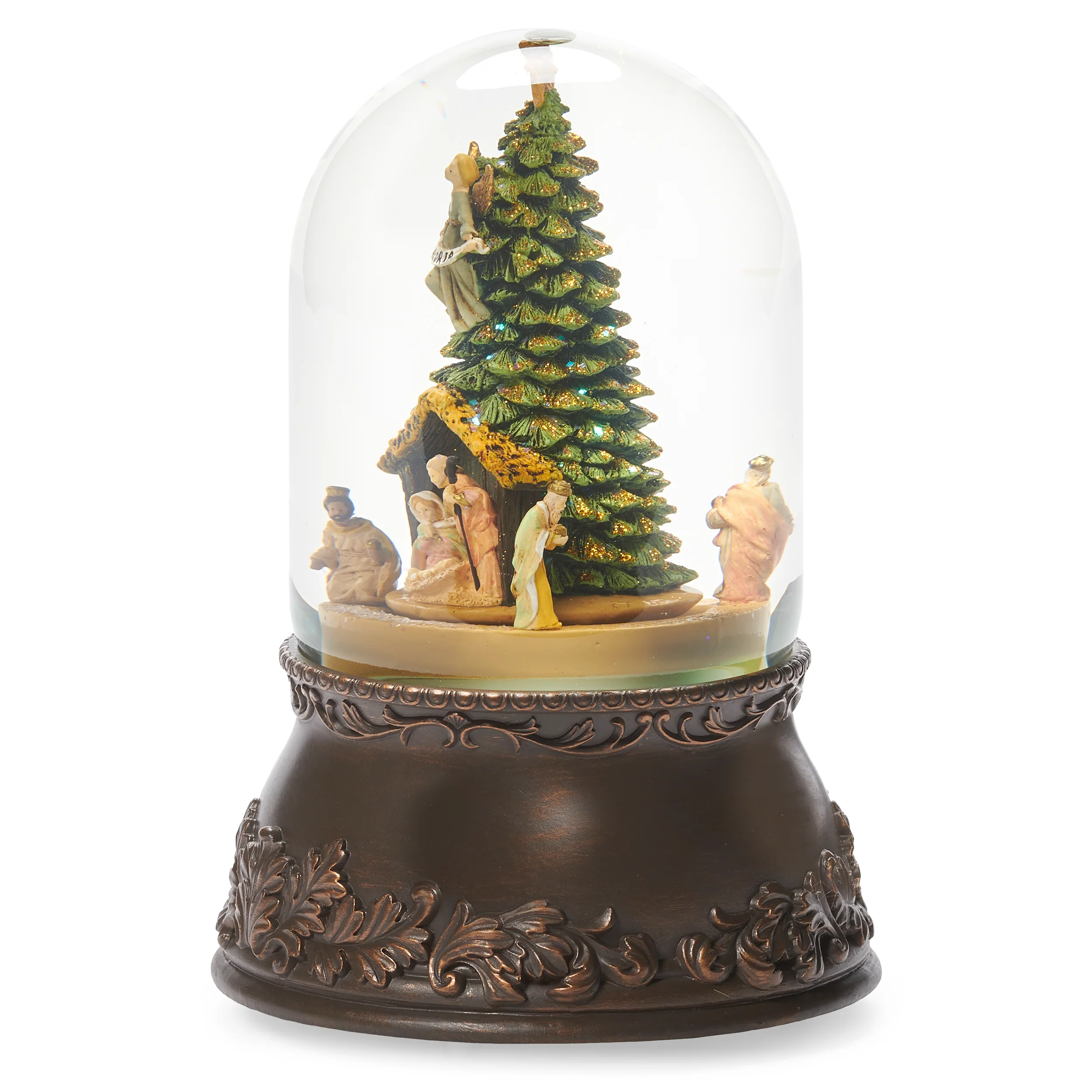 Fontanini Nativity & Tree Rotating Musical Glitterdome - "O Little Town of Bethlehem" Tune - Image 3