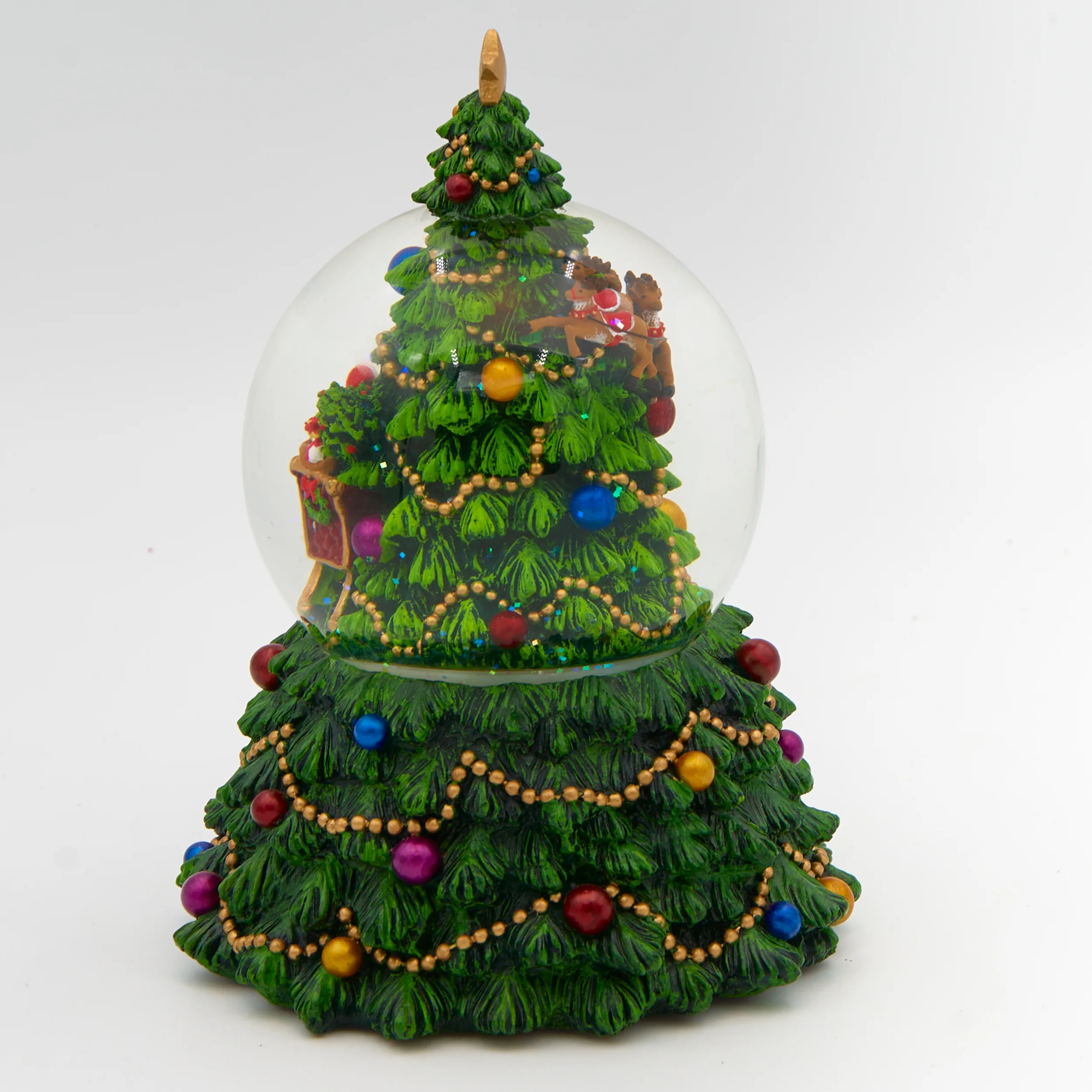 Glitterdome Musical Tree with Santas Sleigh Rotating- "O Christmas Tree" Tune - Image 3