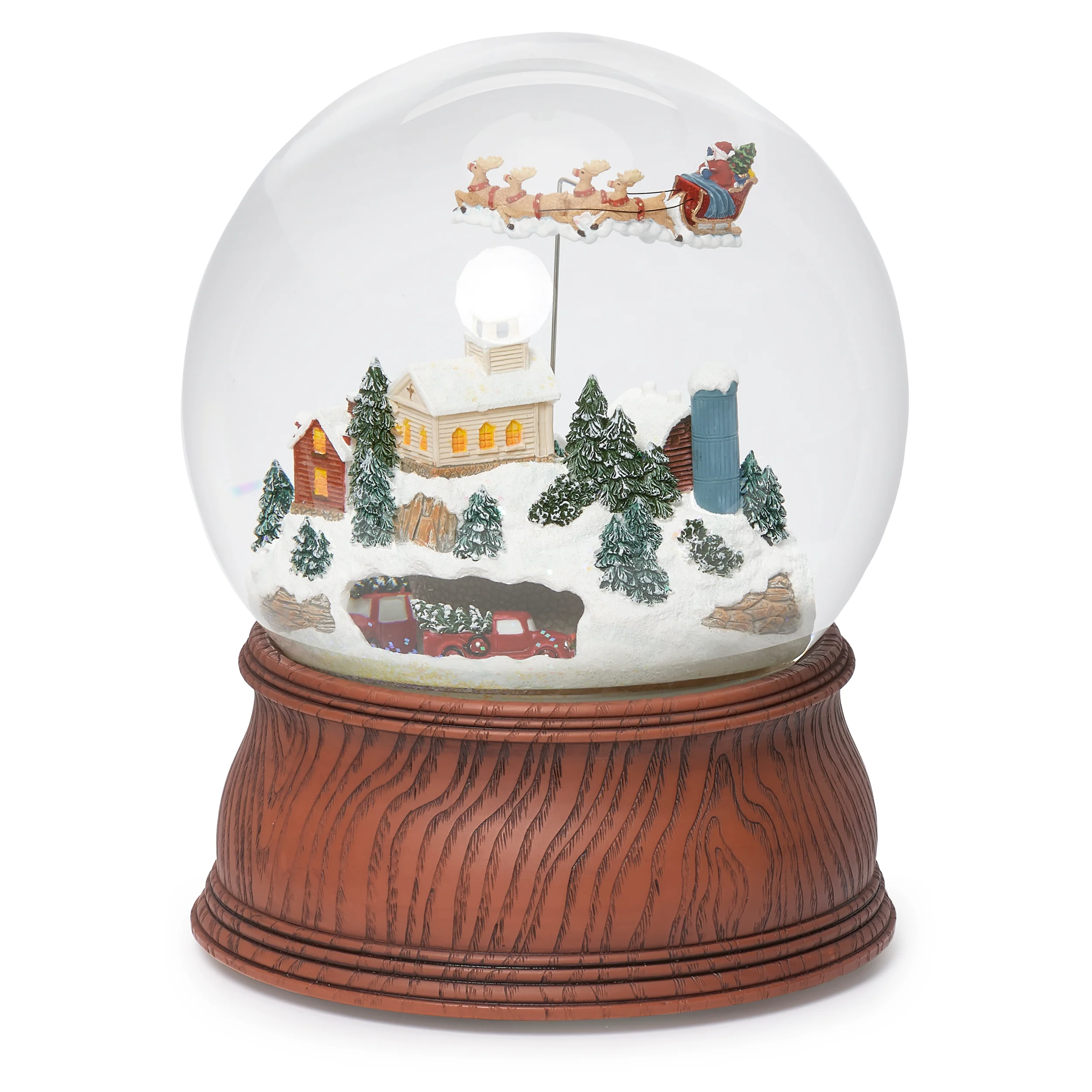 Glitterdome Musical Santa with Rotating Sleigh- "Santa Claus is Coming to Town" Tune - Image 3