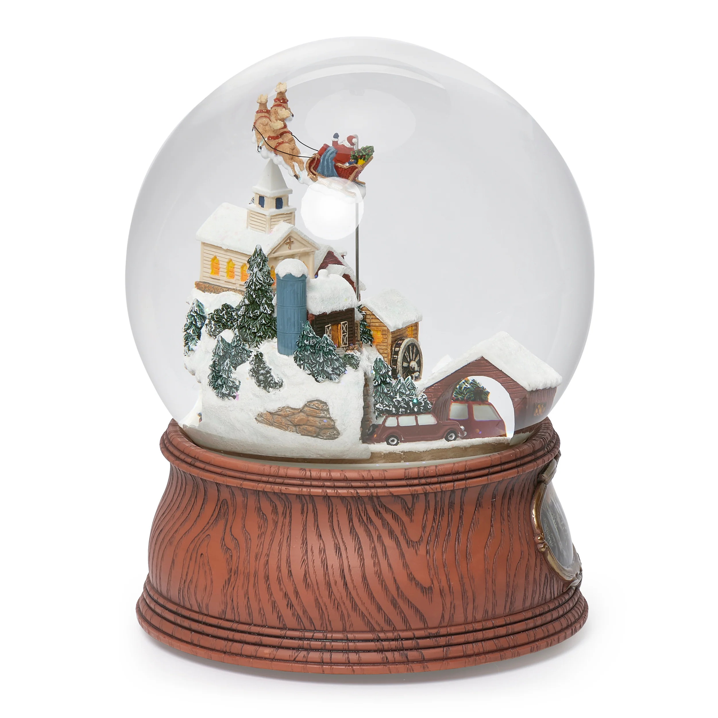 Glitterdome Musical Santa with Rotating Sleigh- "Santa Claus is Coming to Town" Tune - Image 4