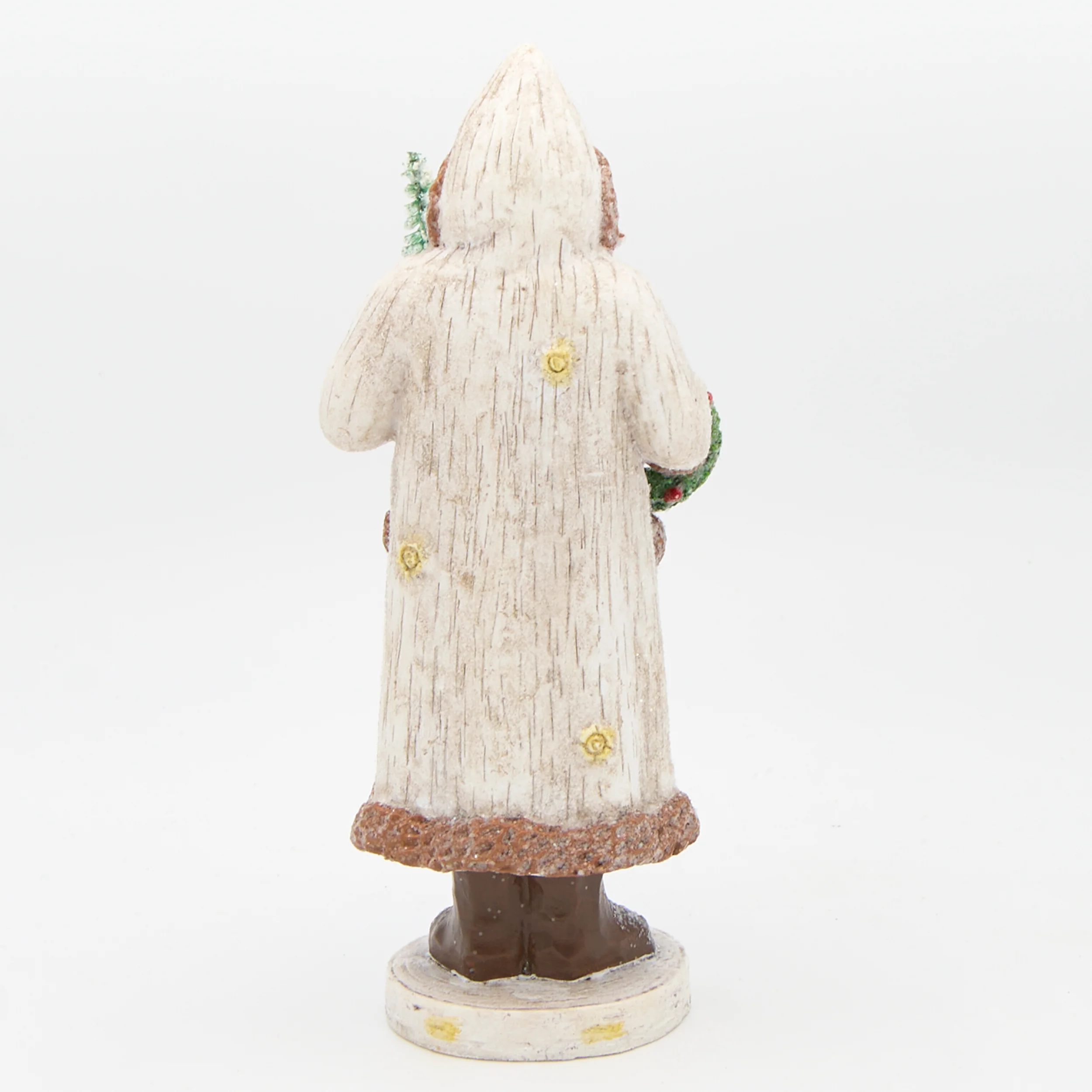 Santa with Tree & Wreath Birch Coat Figure - Image 3