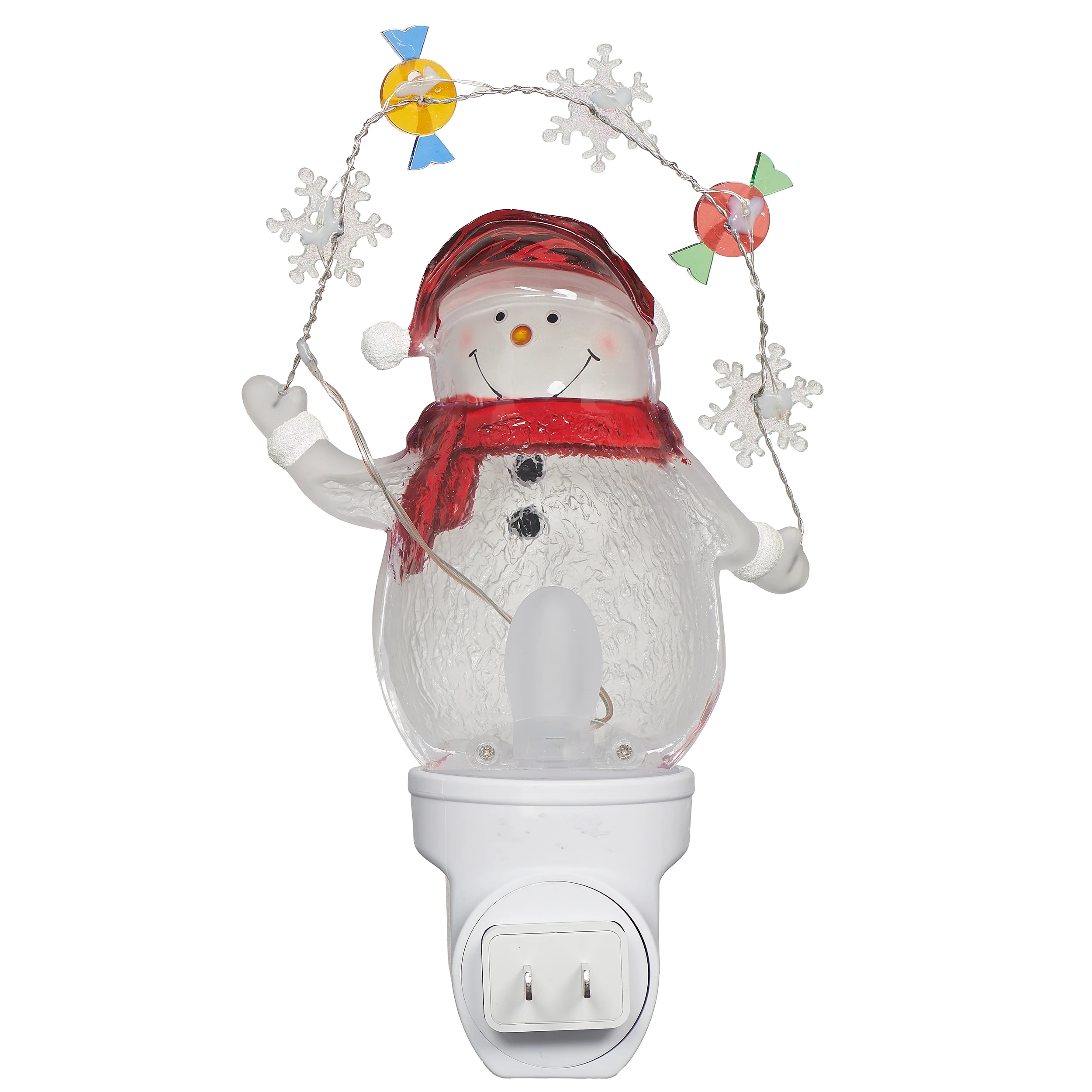 Roman Lights Snowman with Candy & Snowflake Garland Night-Light - Image 3