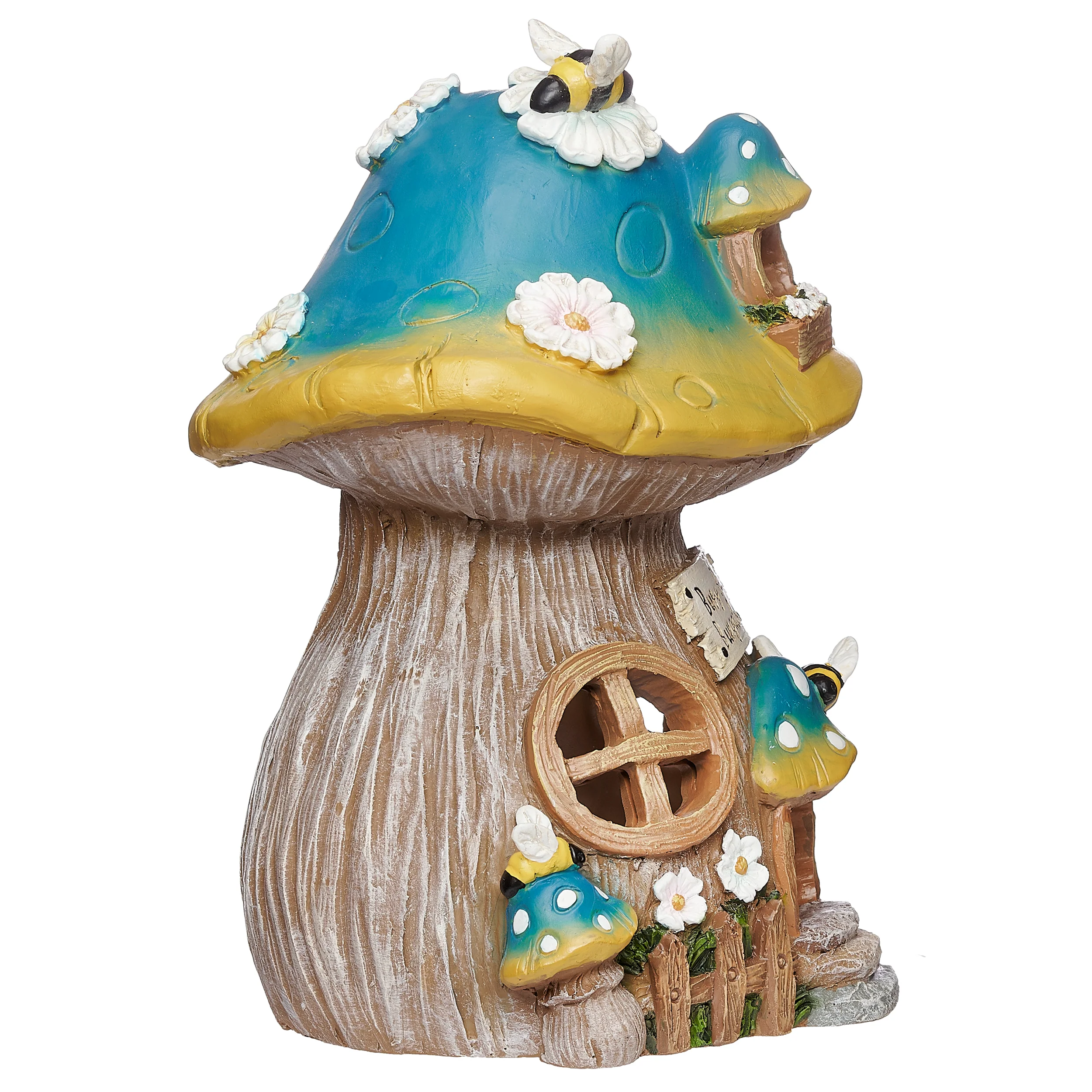 Busy Bee Bungalow Mushroom House Garden Statue - Image 2