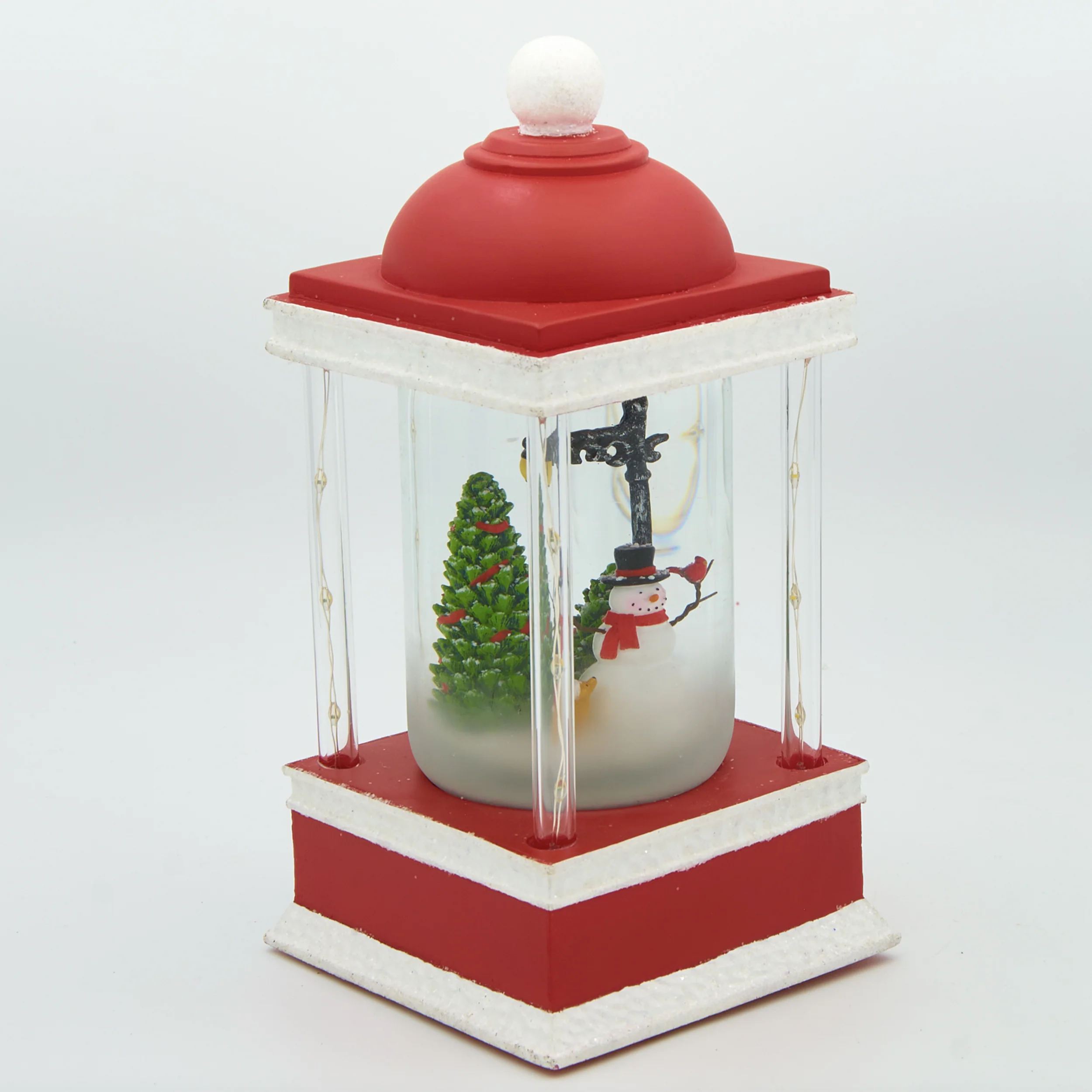 Glitterdome Lighted Swirl 4-Pillar Gazebo with Snowman - Image 2