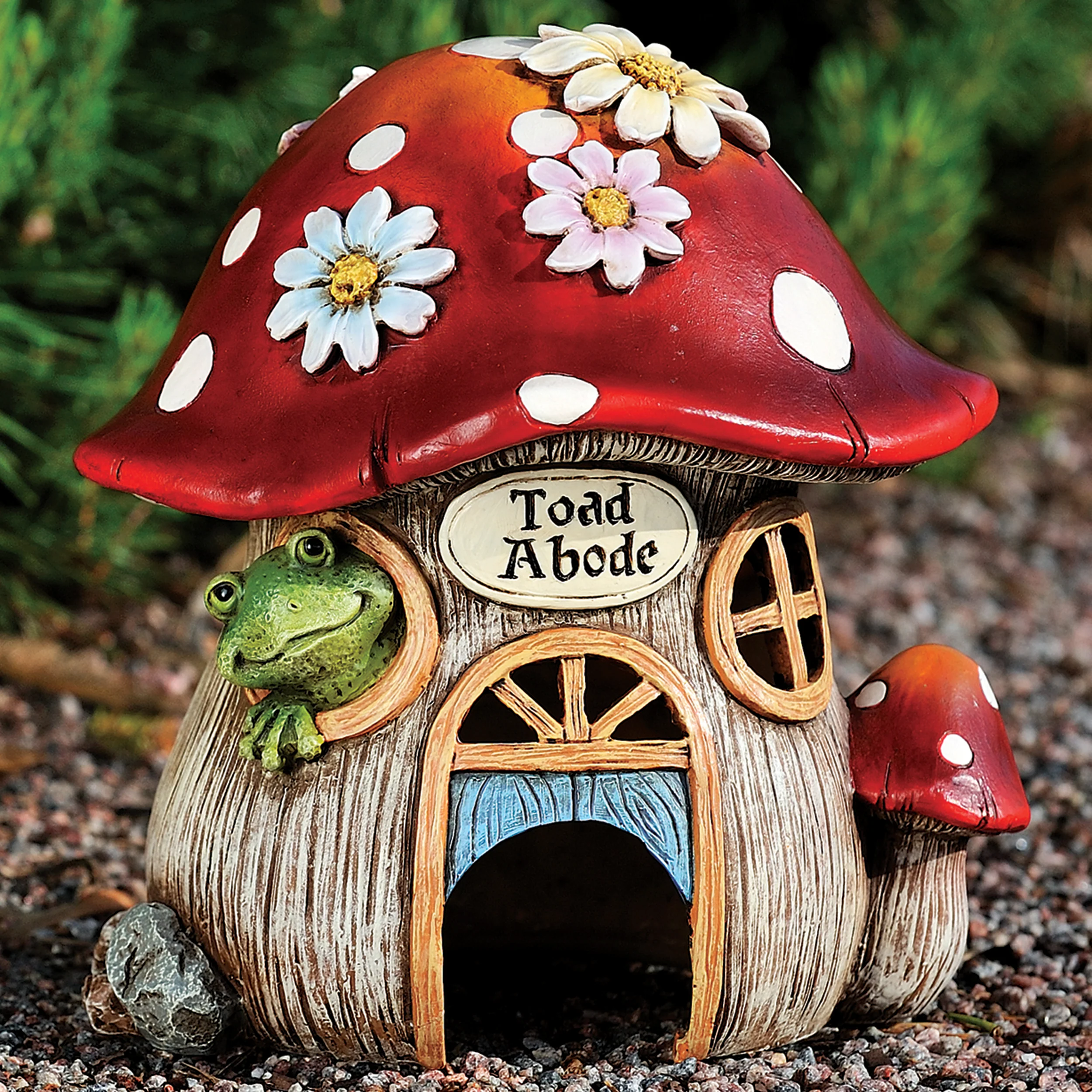 Toad Abode Mushroom House Garden Statue