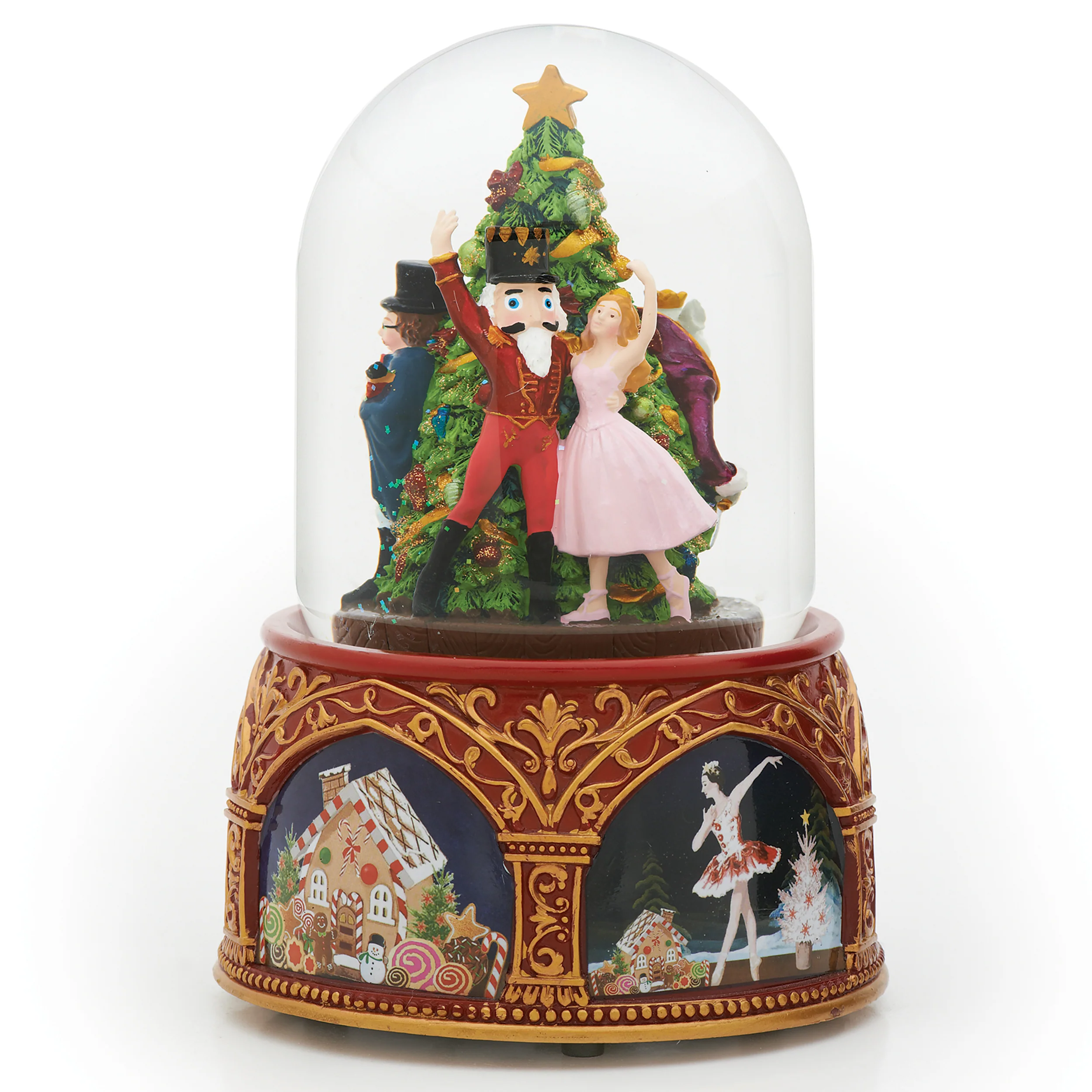 Glitterdome Musical Nutcracker with Multi-Scene Display - "Nutcracker Suite" Tune