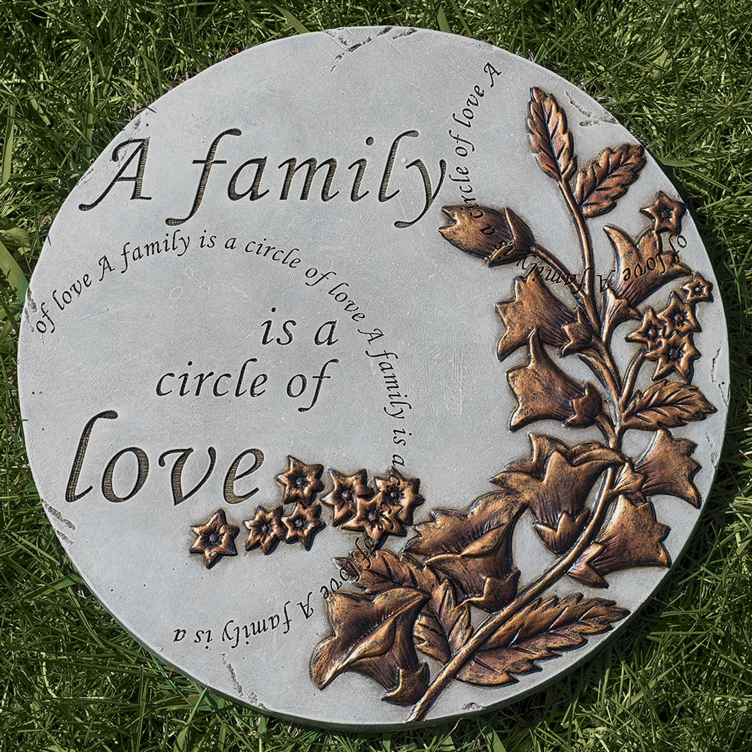 "A family is a circle of love" Garden Stone