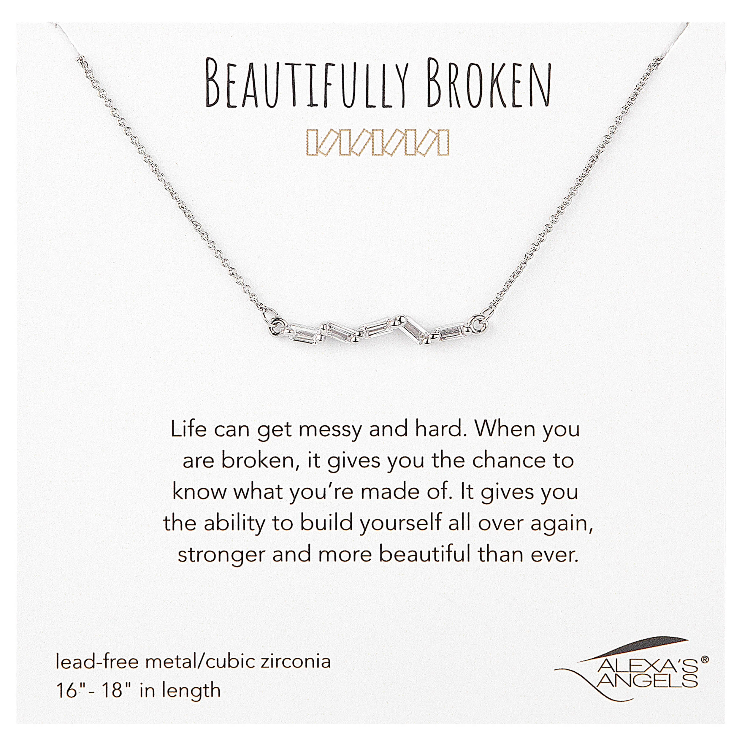 Alexa's Angels Beautifully Broken Necklace - Horizontal Baguette Cut